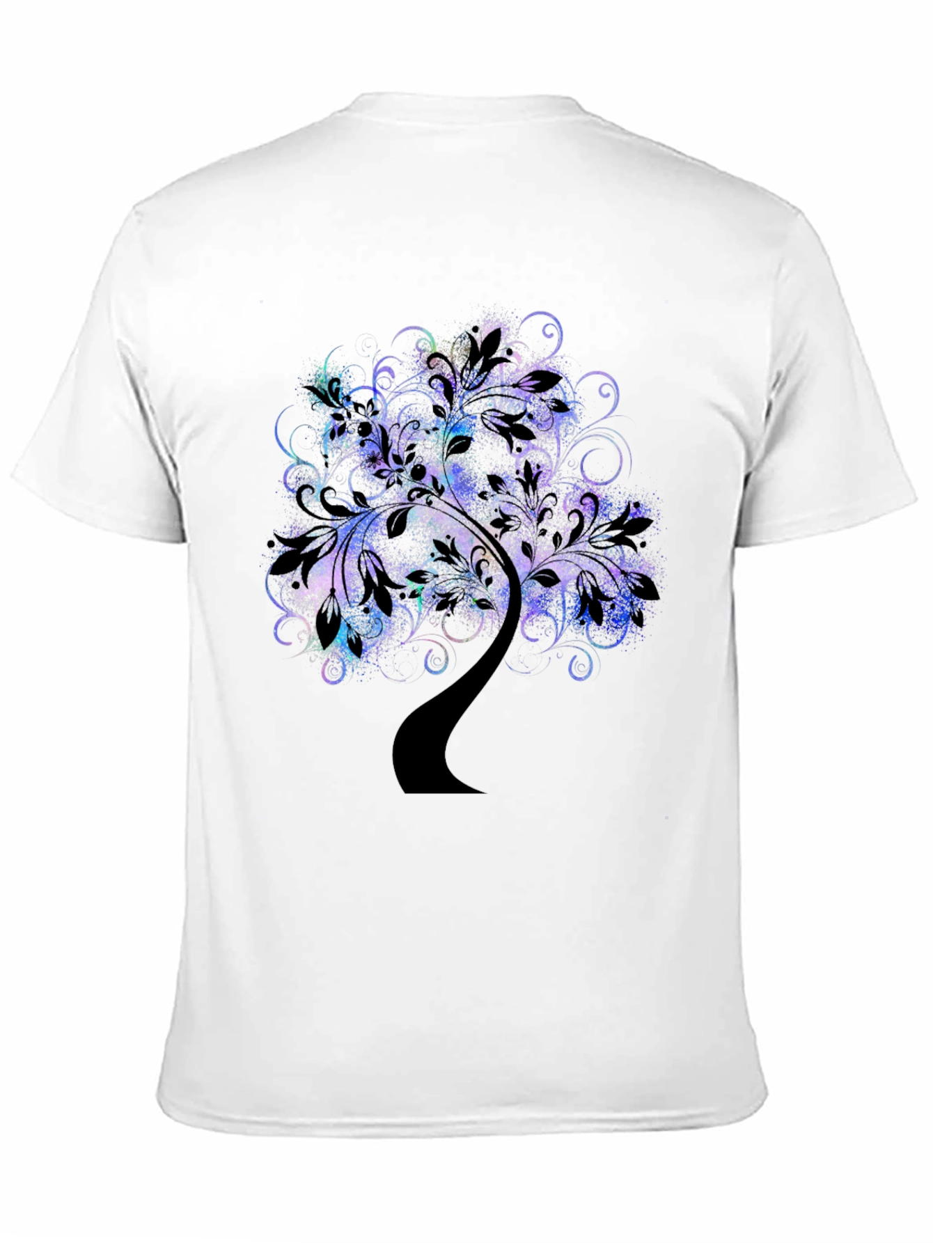 Abstract Tree Graphic Tee - Black Cotton Comfort