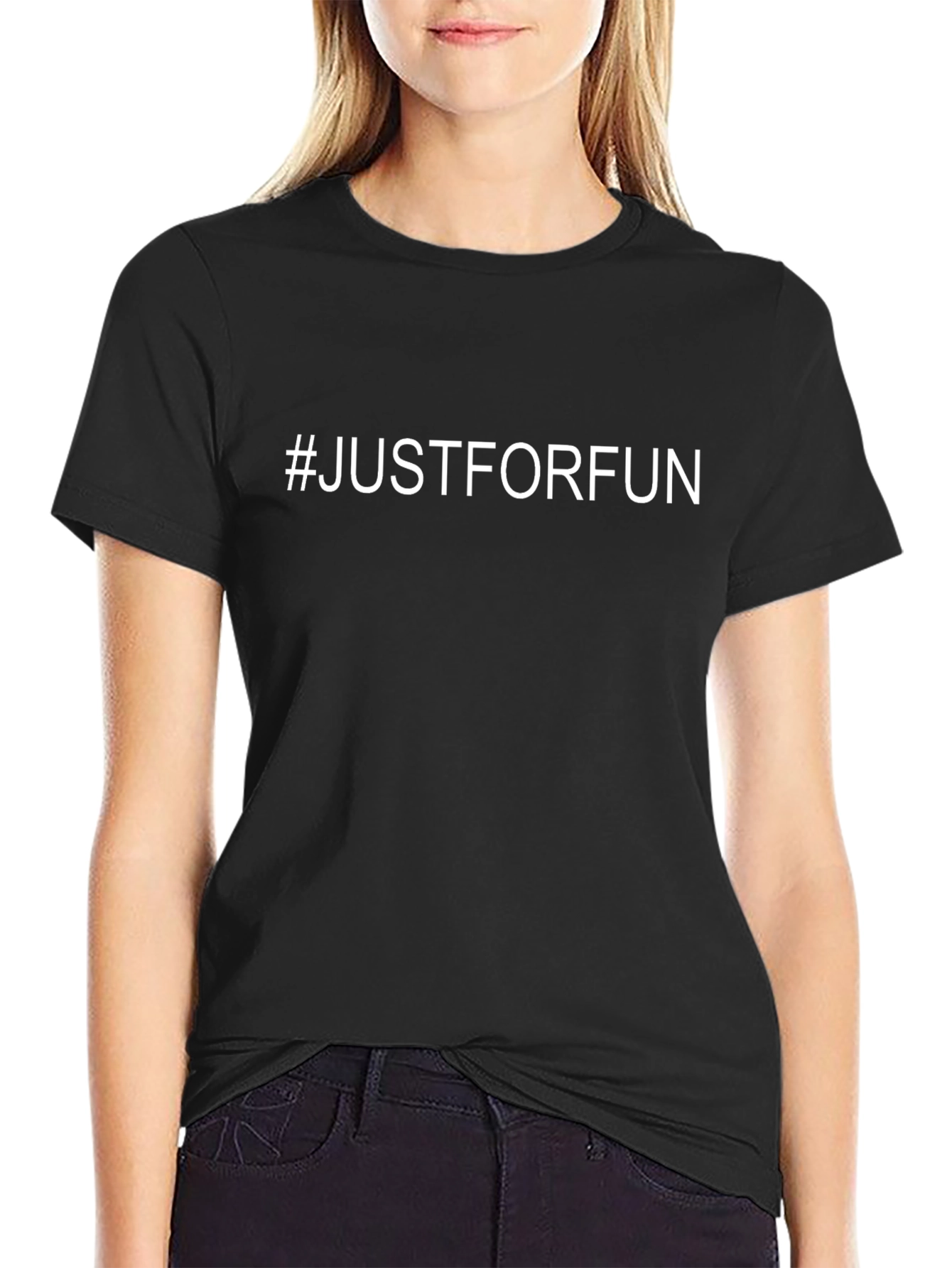 #JustForFun Black T-Shirt - Casual & Comfortable