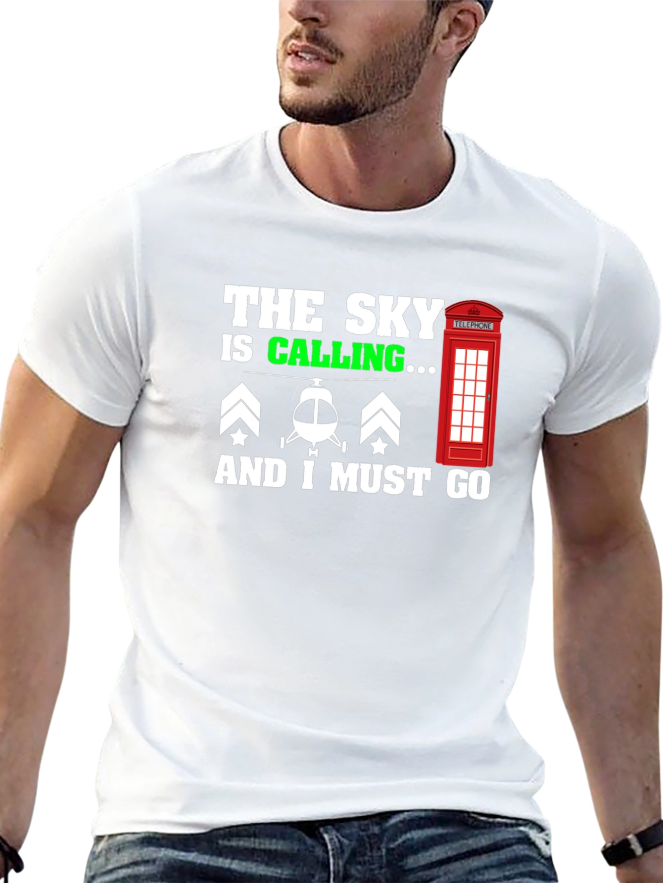 The Sky is Calling T-Shirt: Helicopter Pilot Tee
