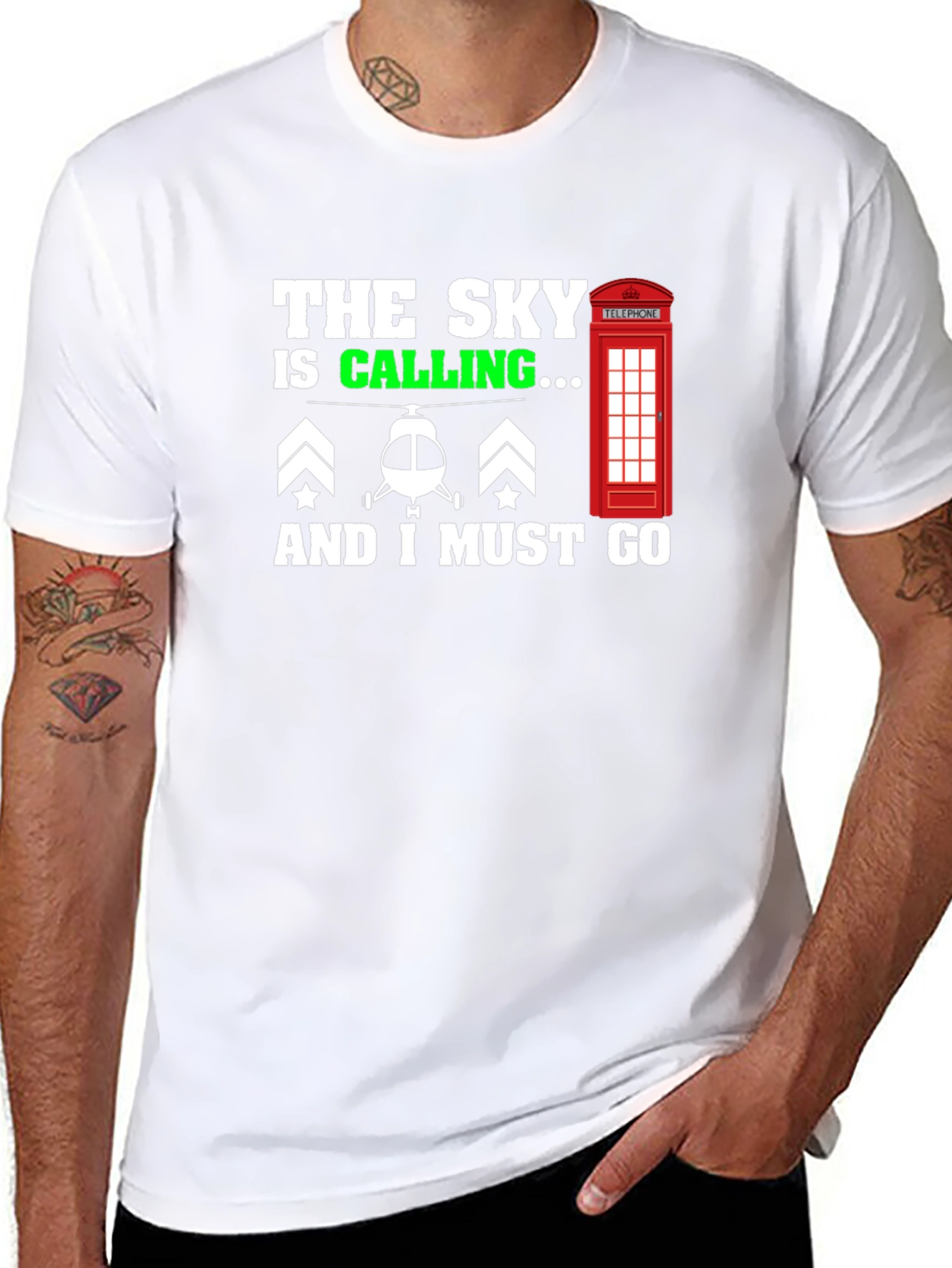 The Sky is Calling T-Shirt: Helicopter Pilot Tee