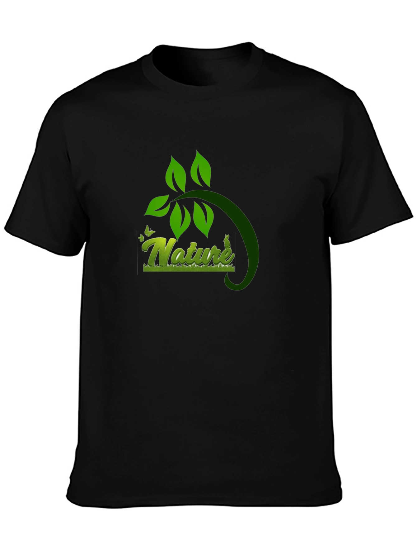 Nature Graphic Black T-Shirt - Eco Friendly Design