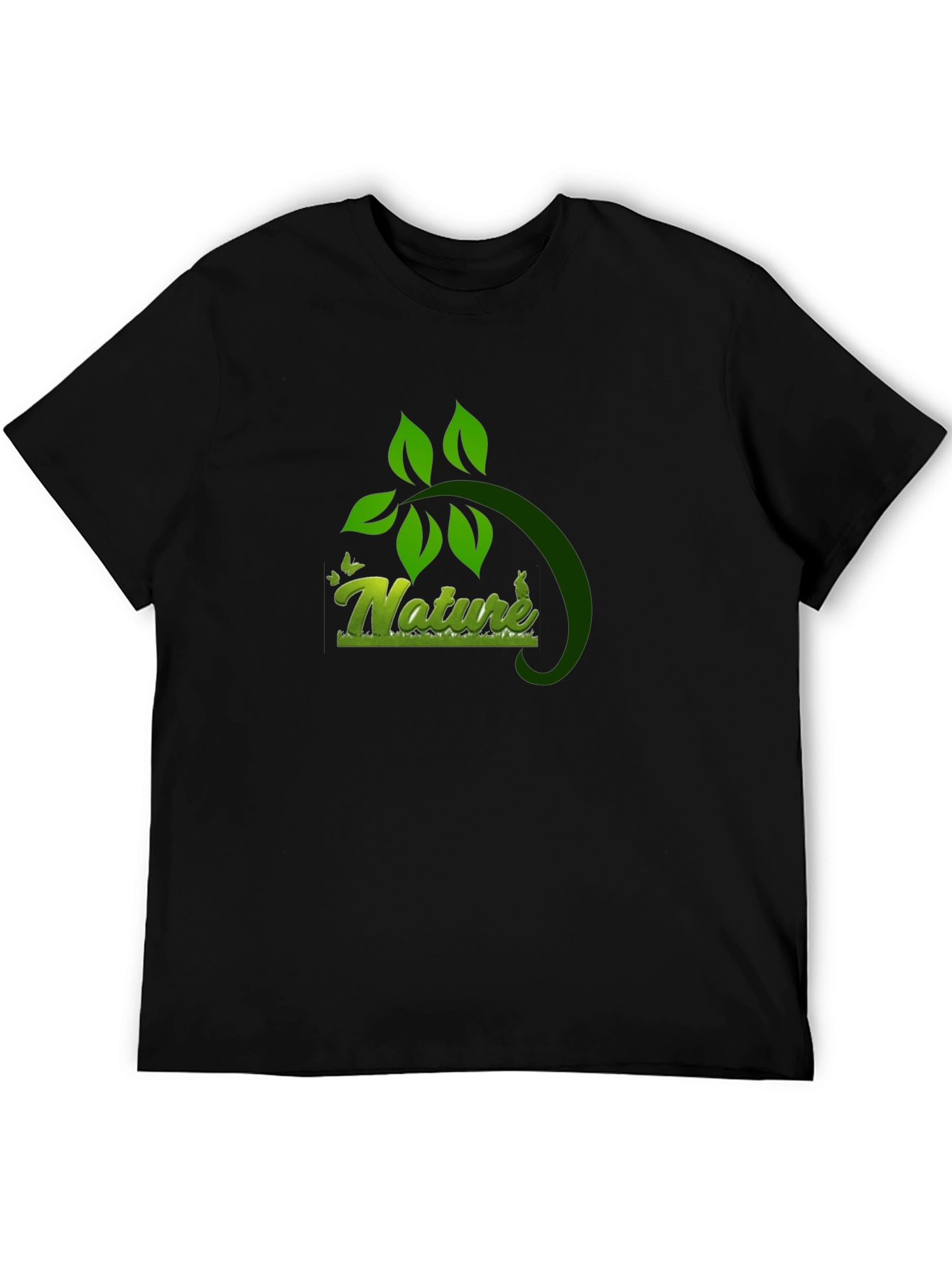 Nature Graphic Black T-Shirt - Eco Friendly Design