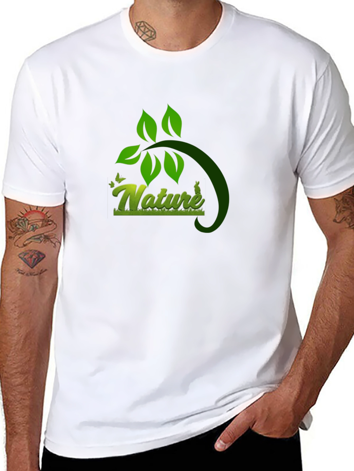 Nature Graphic Black T-Shirt - Eco Friendly Design