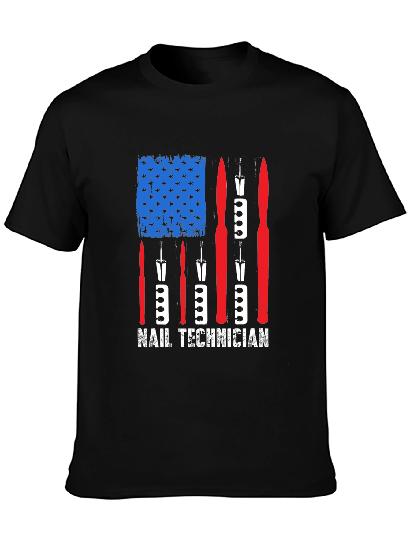 Nail Technician American Flag Graphic Tee