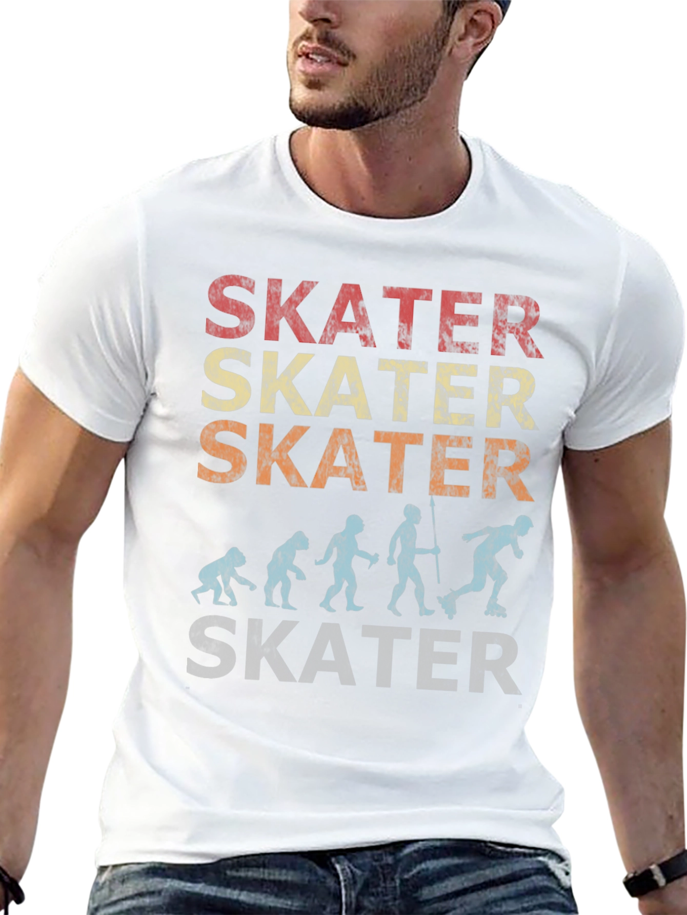 Skater Evolution Graphic T-Shirt - Retro Style Skateboarding Tee