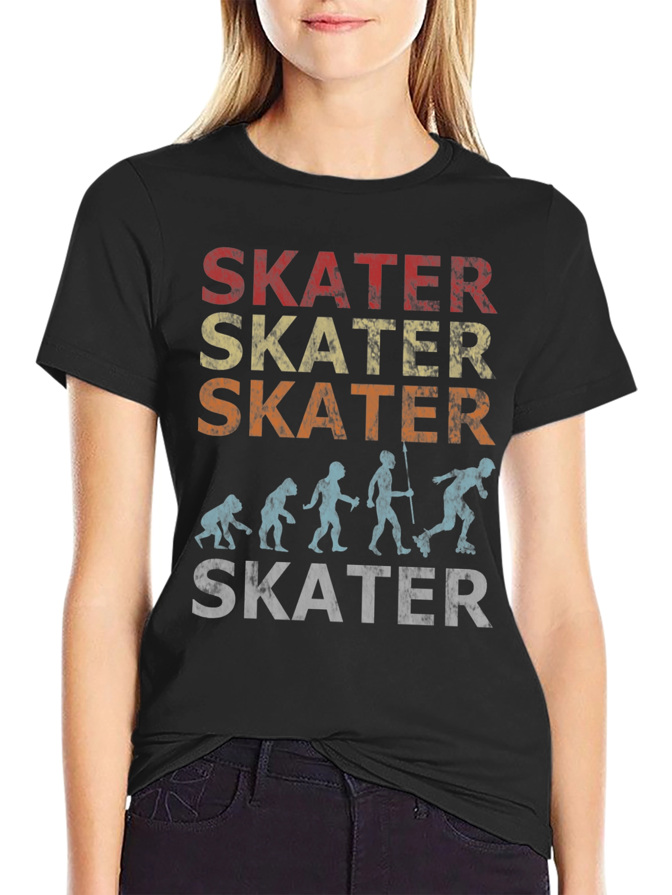 Skater Evolution Graphic T-Shirt - Retro Style Skateboarding Tee