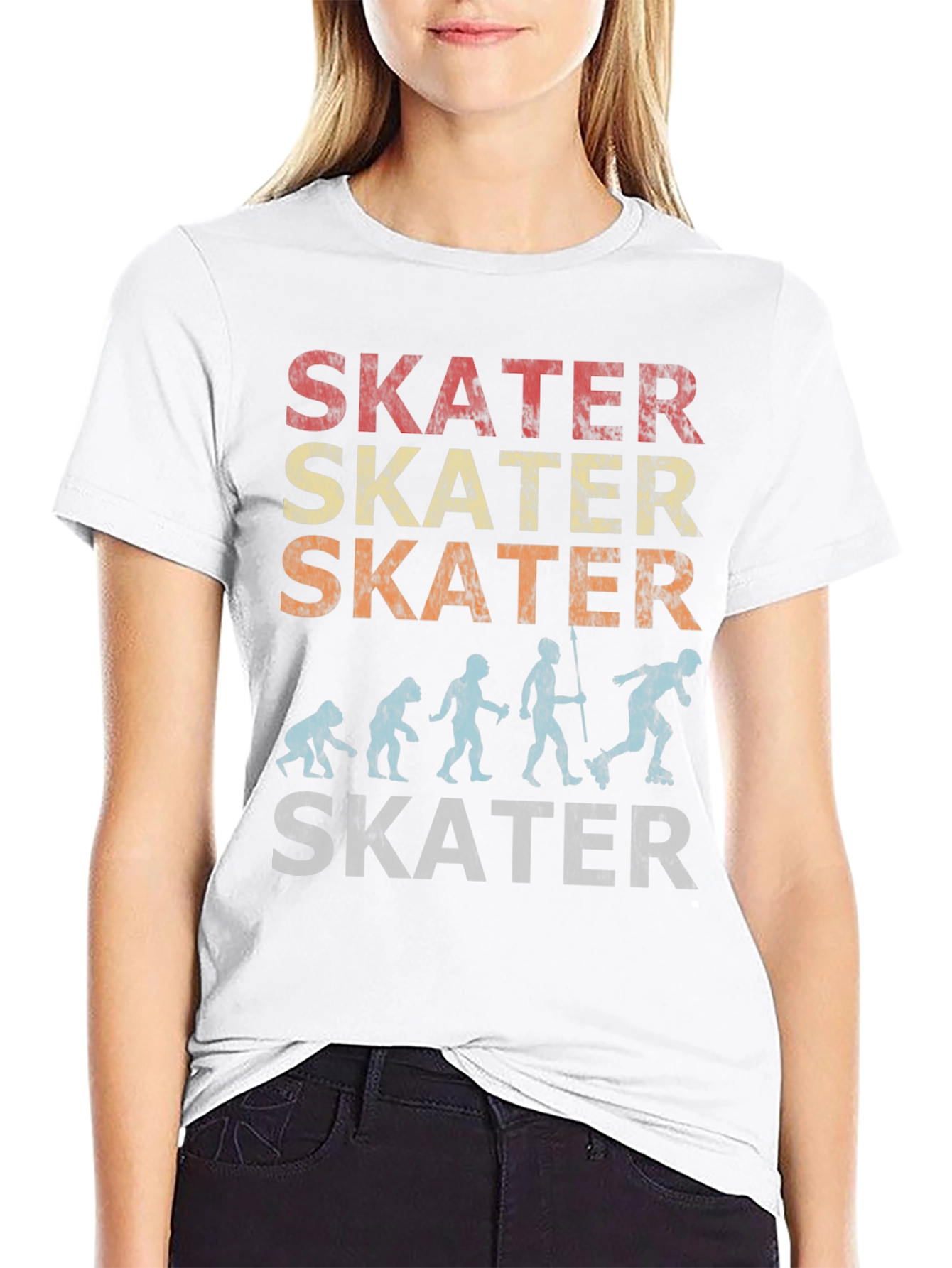 Skater Evolution Graphic T-Shirt - Retro Style Skateboarding Tee