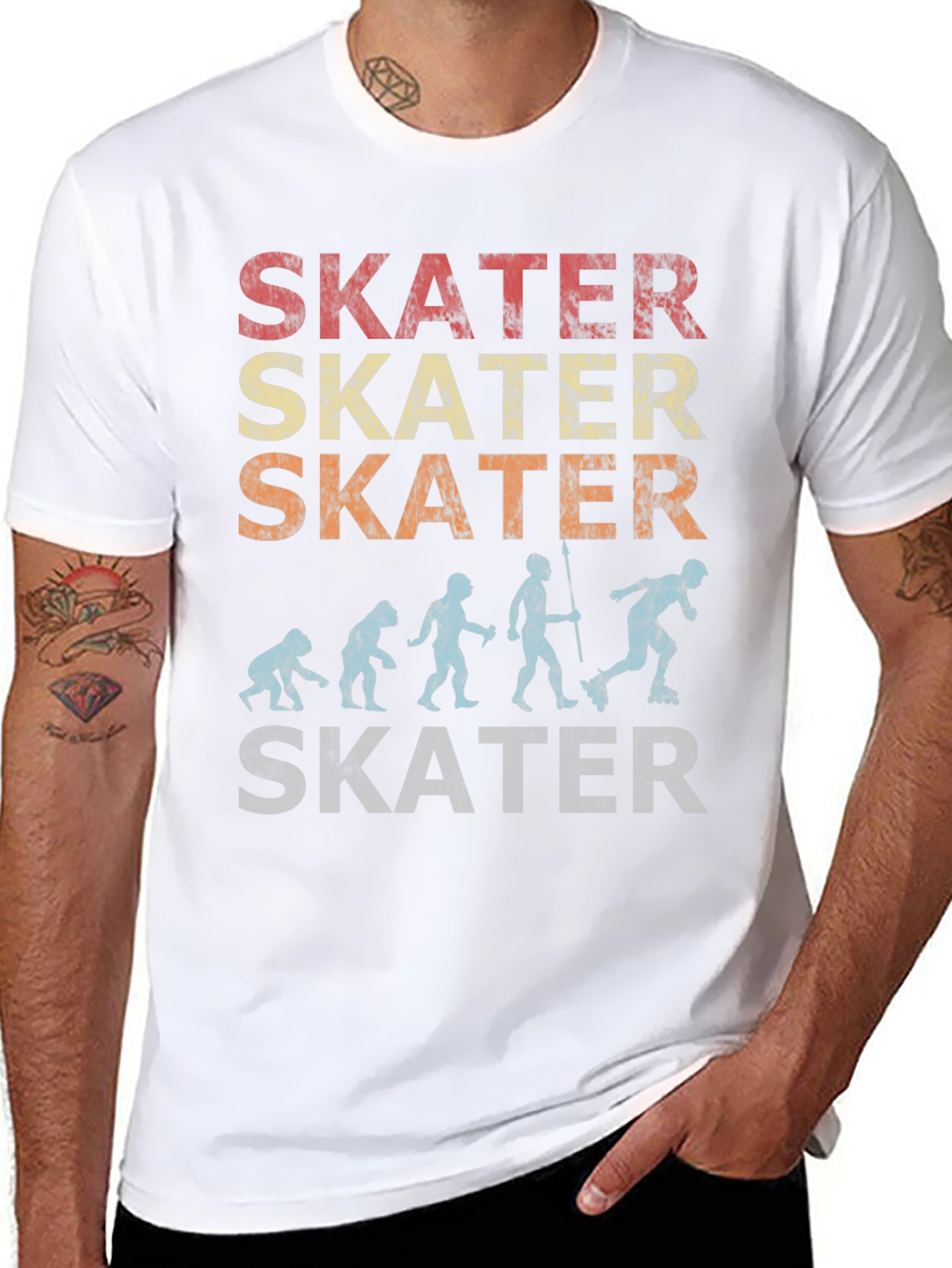 Skater Evolution Graphic T-Shirt - Retro Style Skateboarding Tee