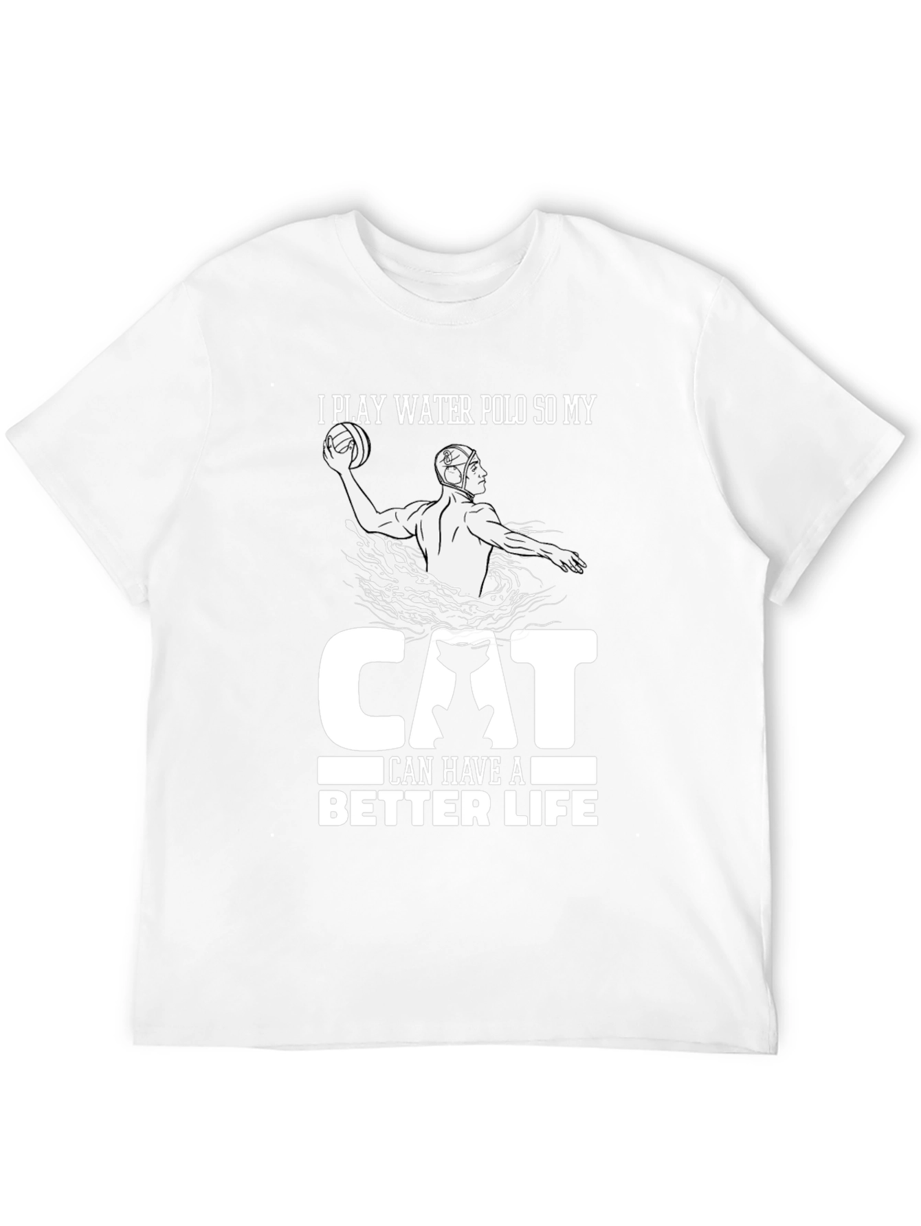 Water Polo Cat Lover Graphic Tee