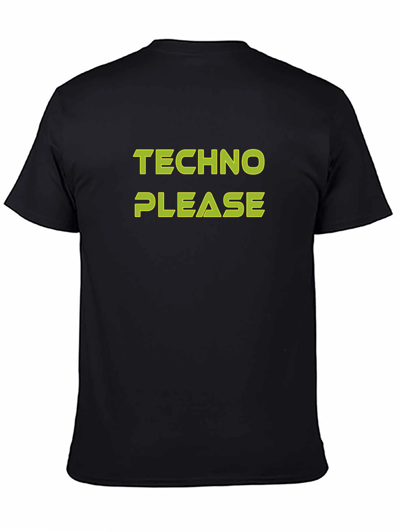 Techno Please Graphic Tee - Bold Black T-Shirt