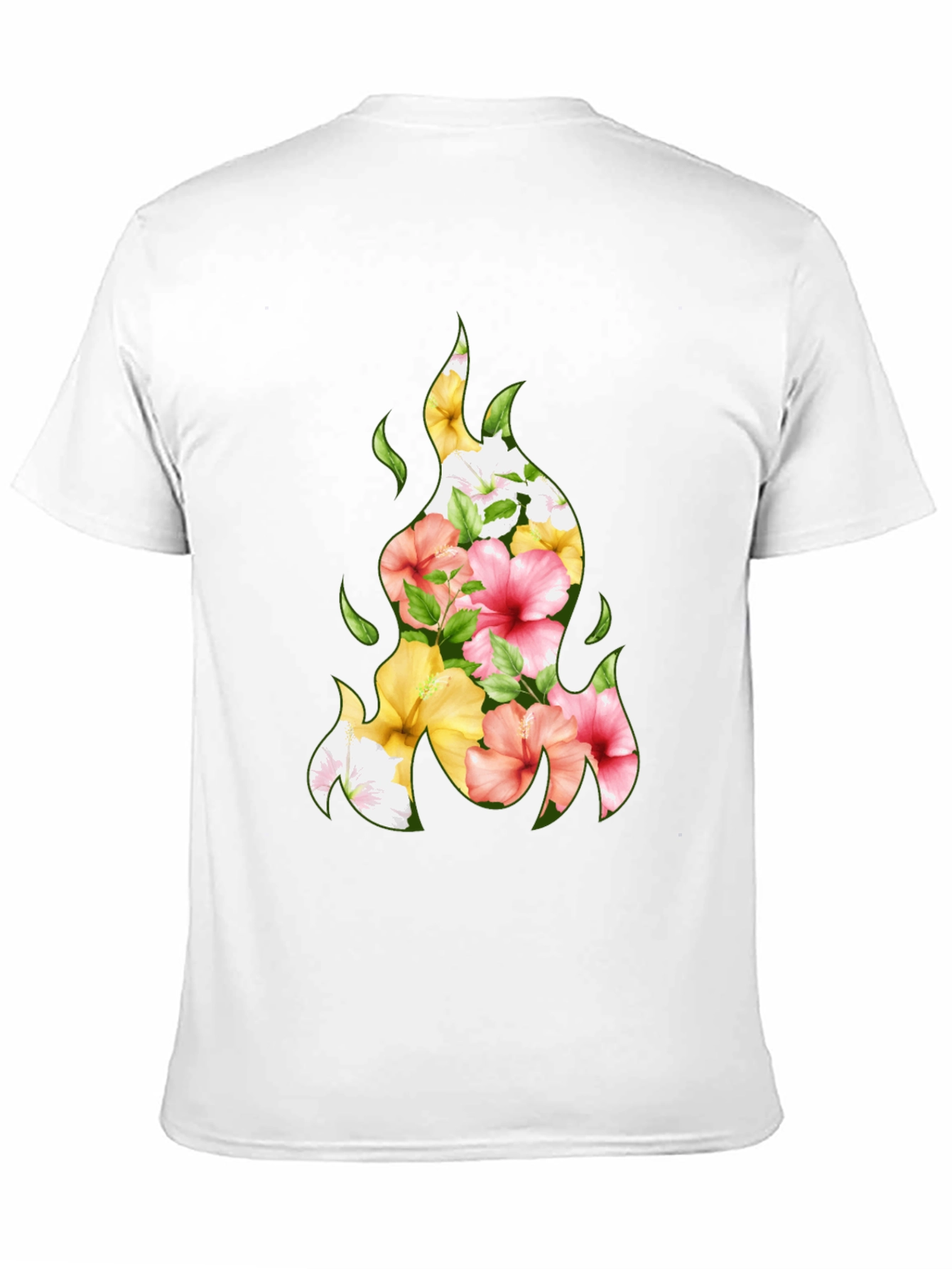 Floral Fire Graphic Tee - Stylish Black T-Shirt