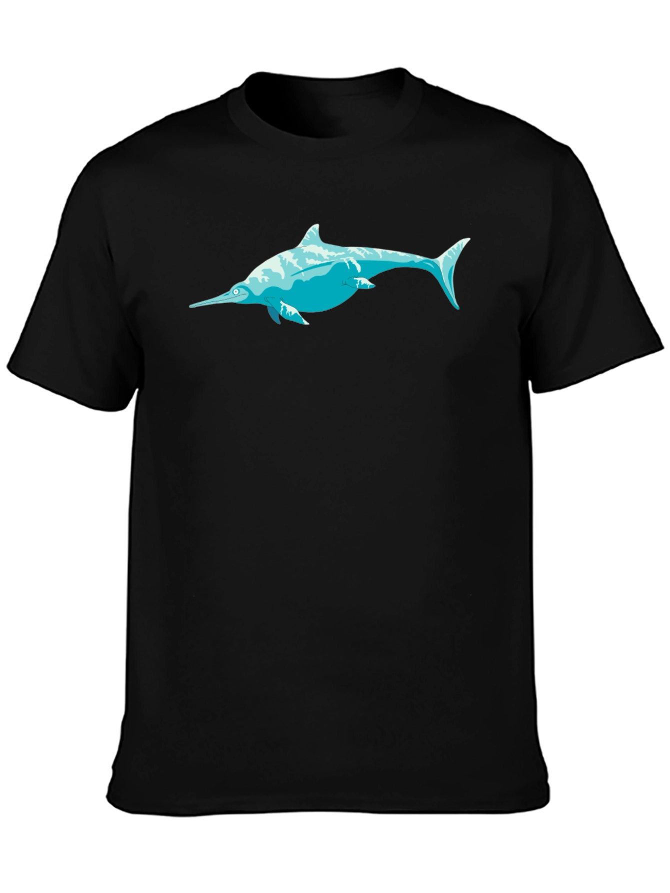 Swordfish Graphic Tee - Black Cotton T-Shirt
