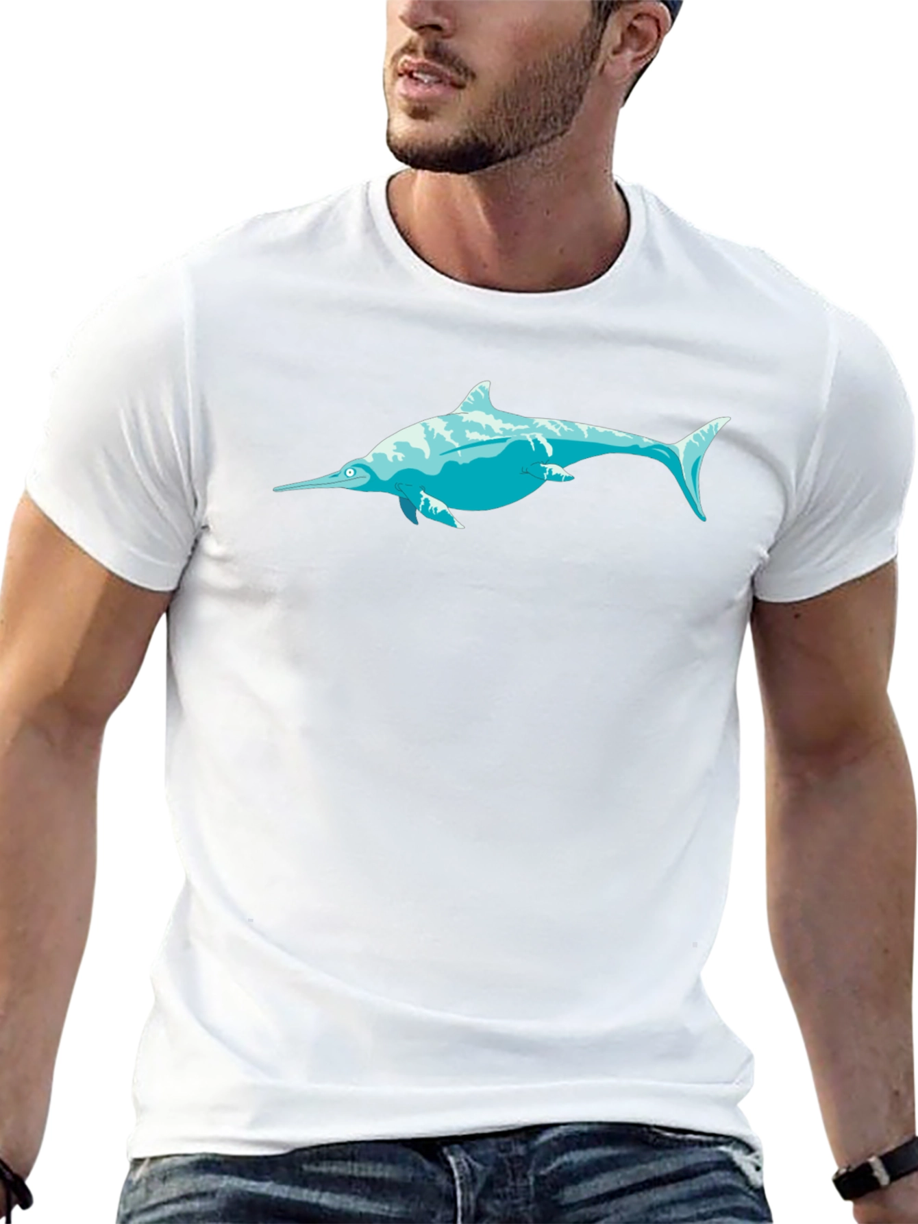 Swordfish Graphic Tee - Black Cotton T-Shirt