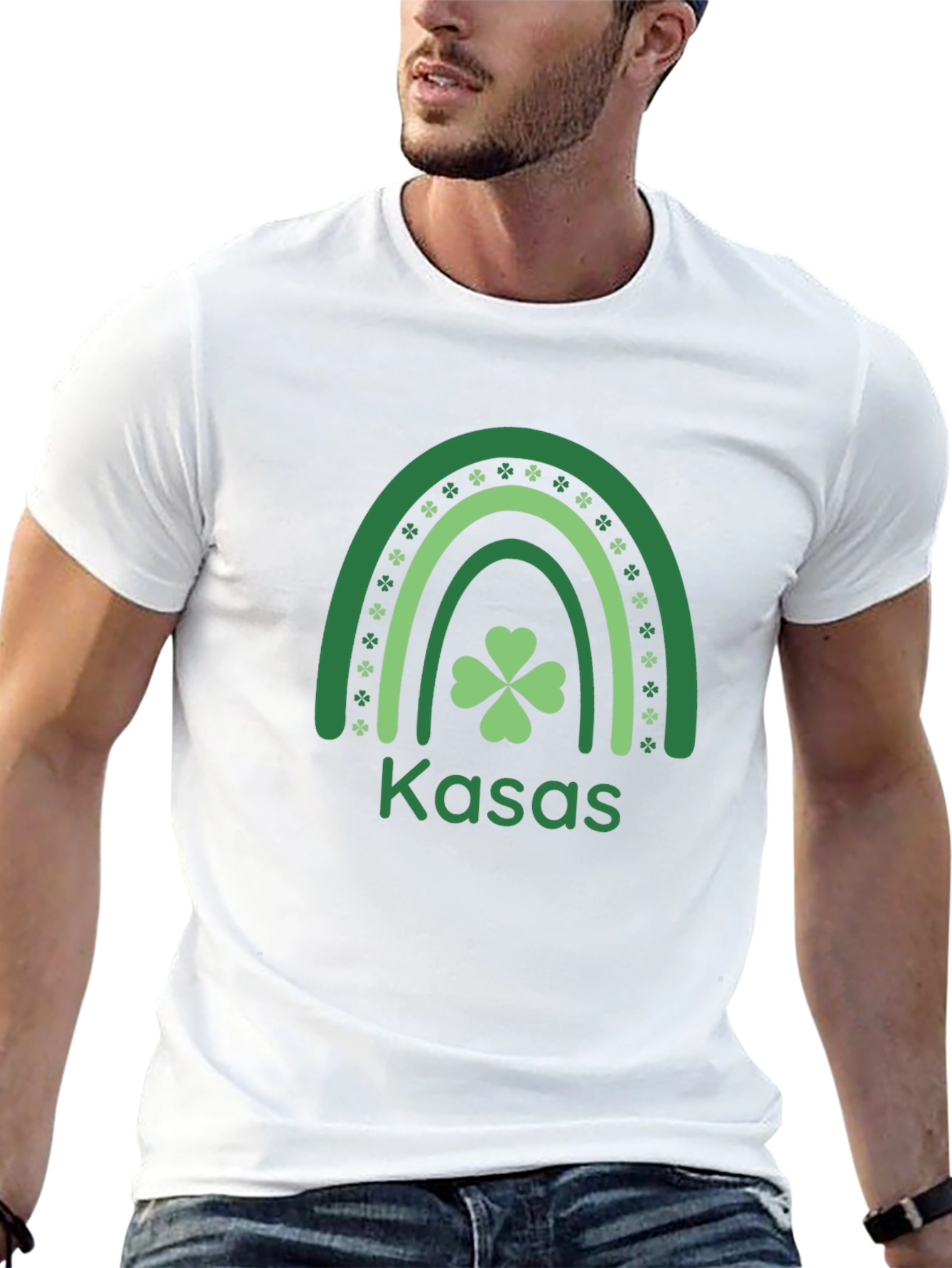 Kasa St. Patricks Day Shamrock Rainbow T-Shirt