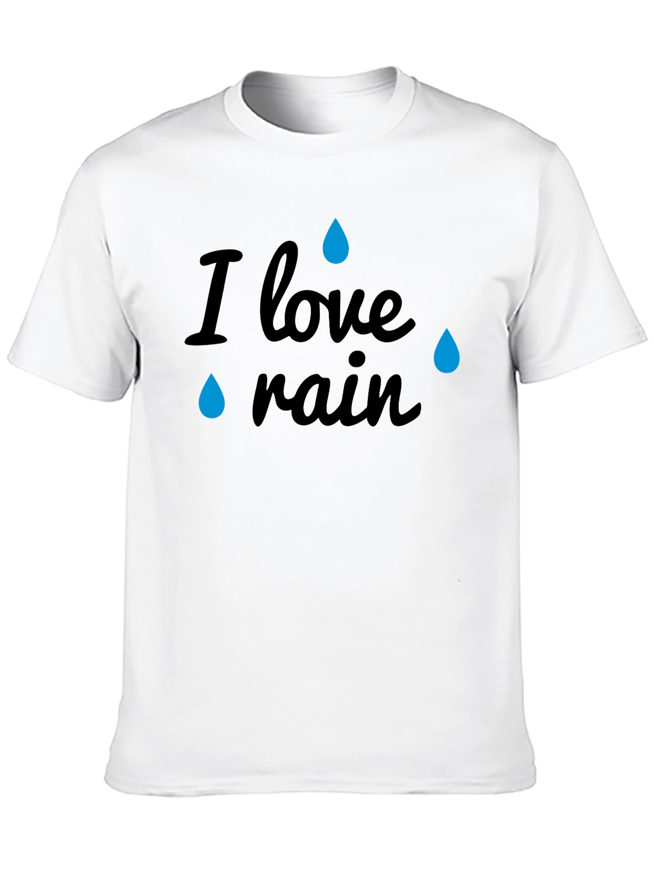 I Love Rain Black Graphic T-Shirt