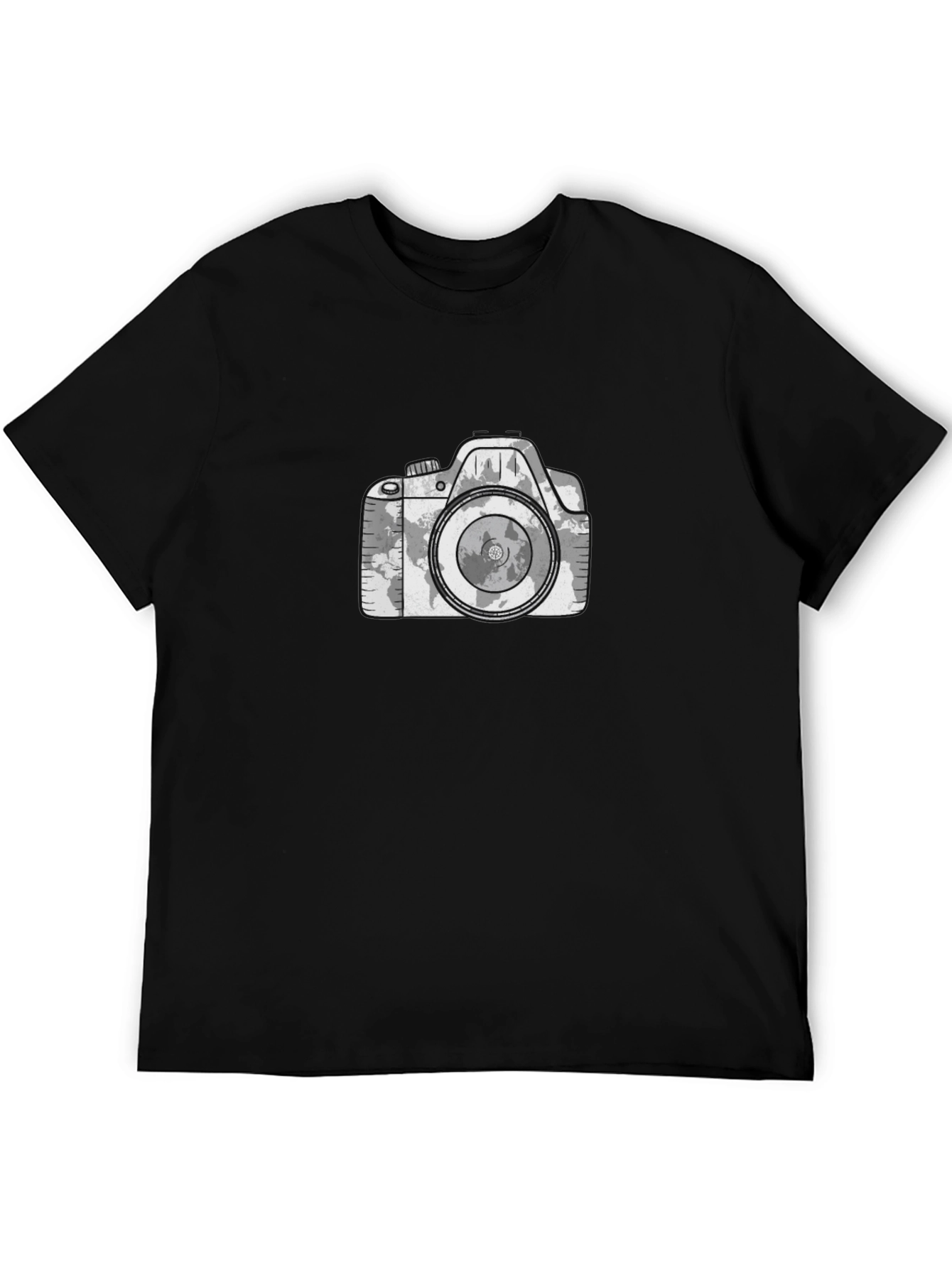 World Map Camera Graphic Tee