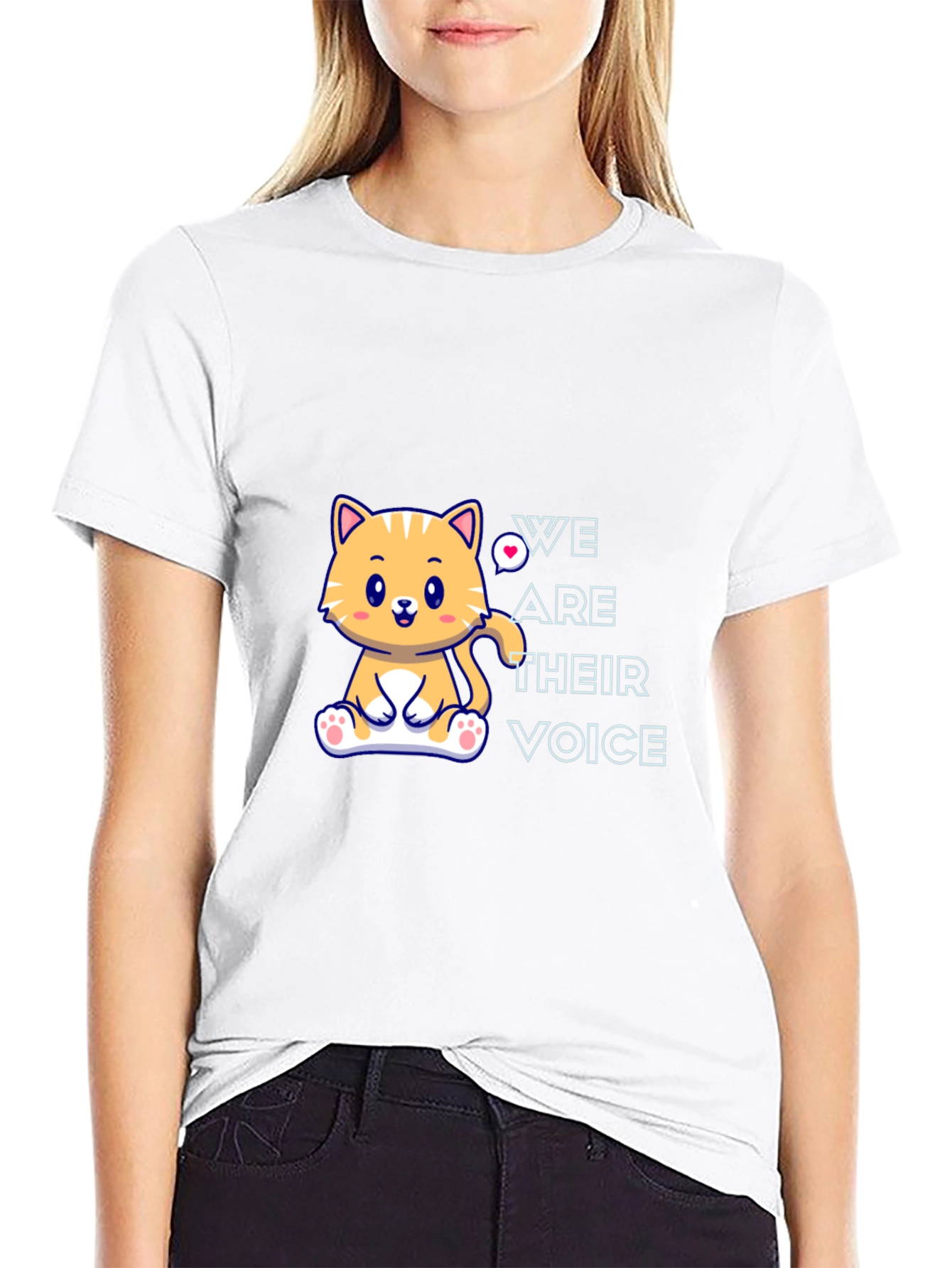 Cute Cat Graphic T-Shirt - We Are Their Voice