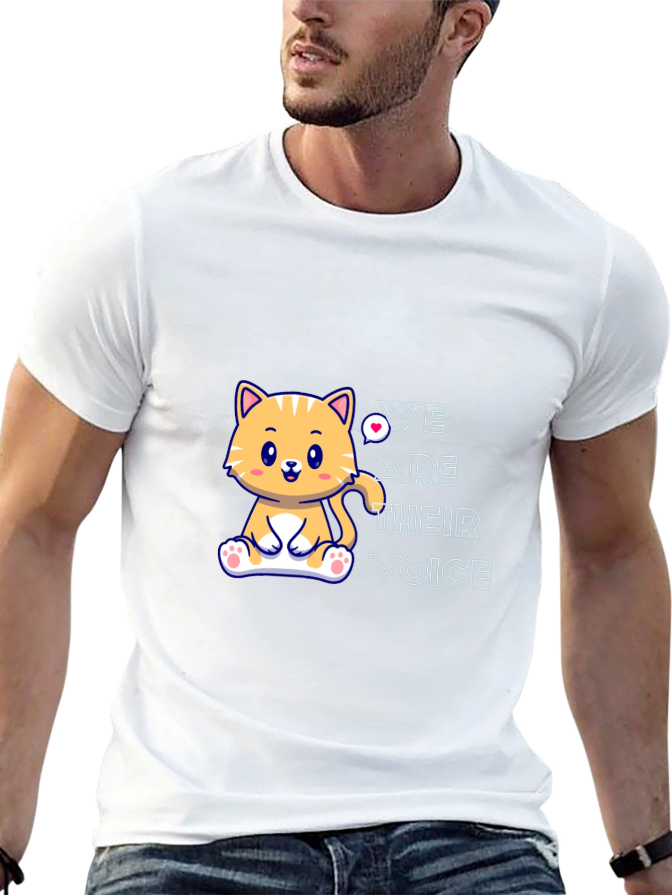 Cute Cat Graphic T-Shirt - We Are Their Voice