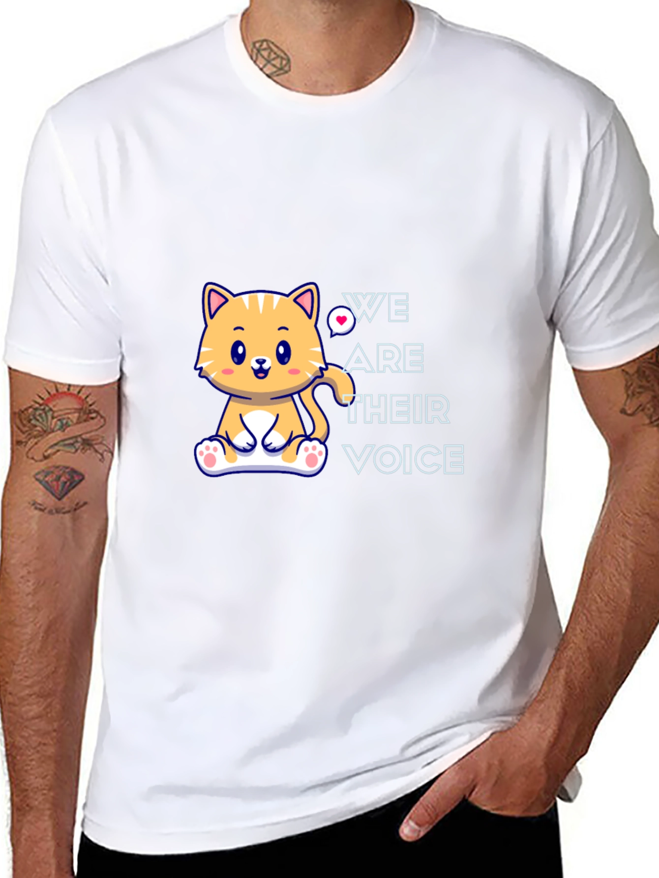 Cute Cat Graphic T-Shirt - We Are Their Voice