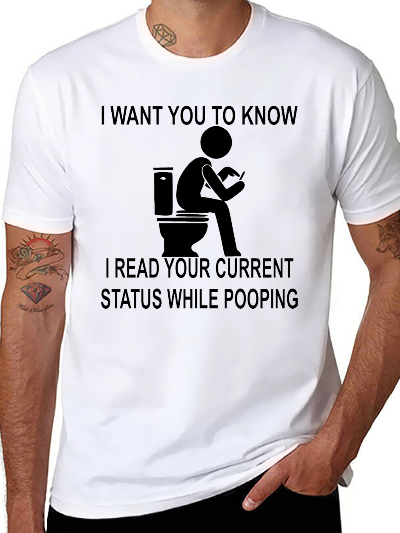 Funny Toilet Humor T-Shirt - Read Your Status