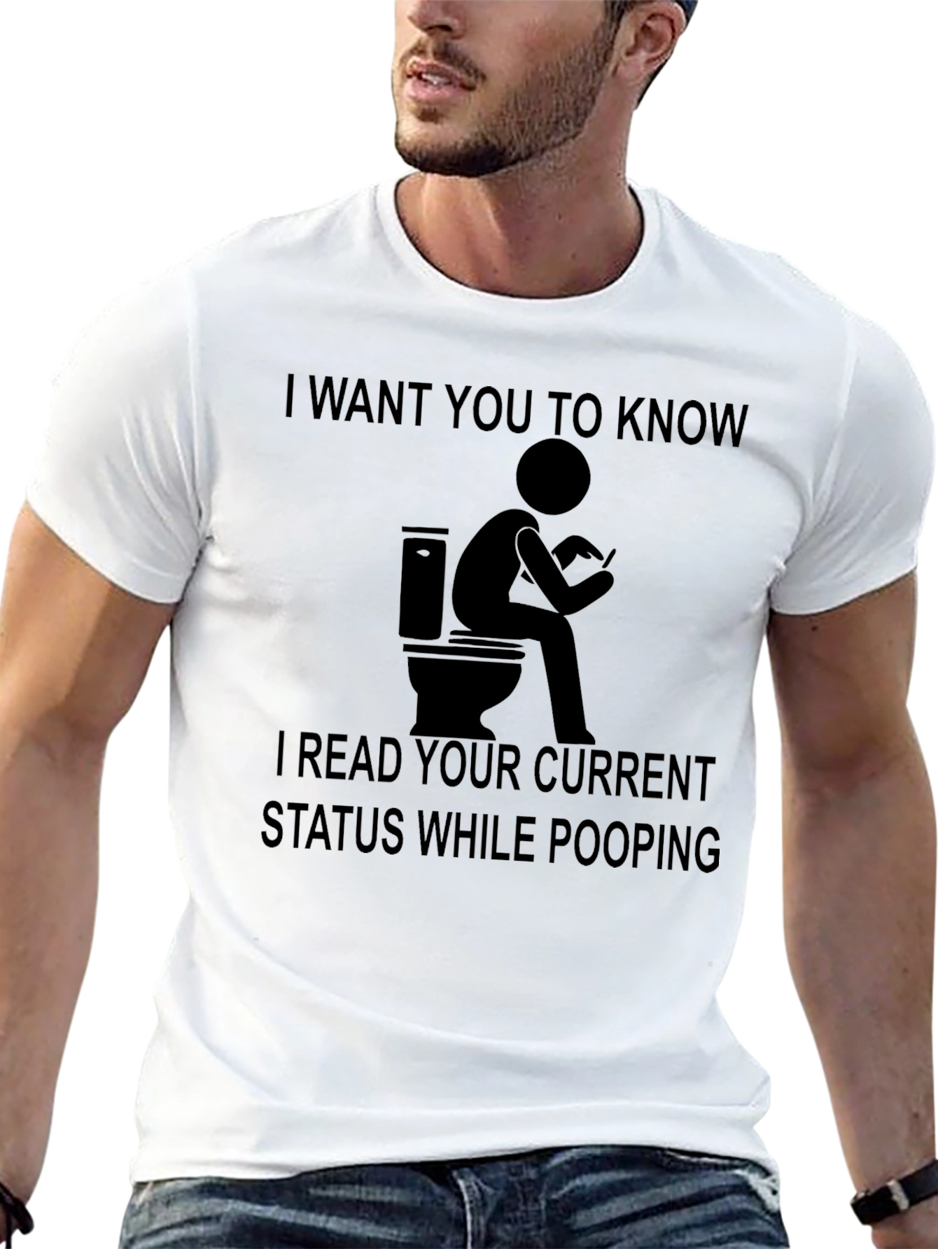 Funny Toilet Humor T-Shirt - Read Your Status