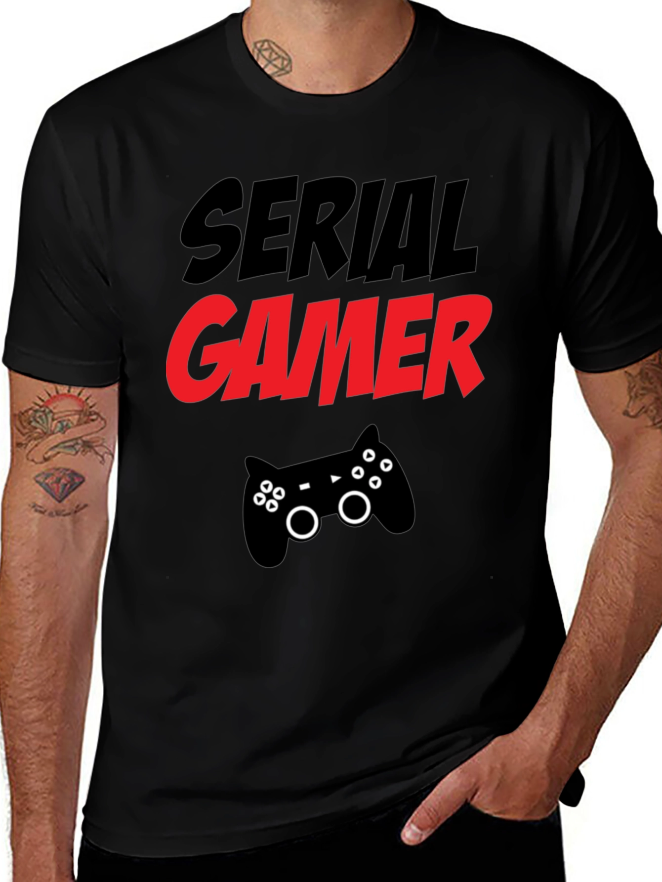 Serial Gamer T-Shirt - Black Gaming Tee