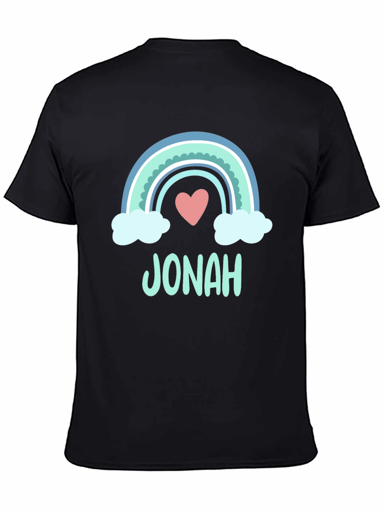 Personalized Jonah Rainbow Heart T-Shirt