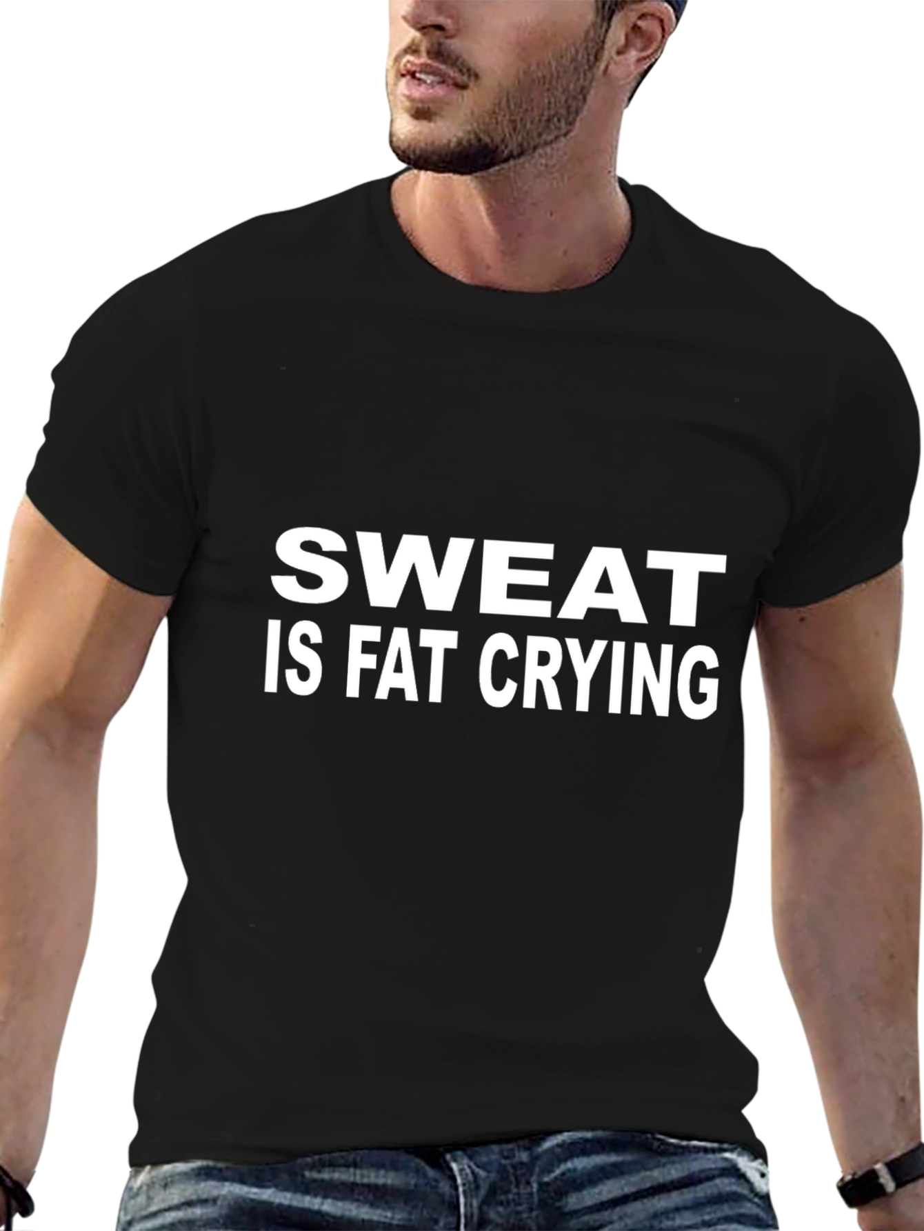 Sweat is Fat Crying Graphic T-Shirt