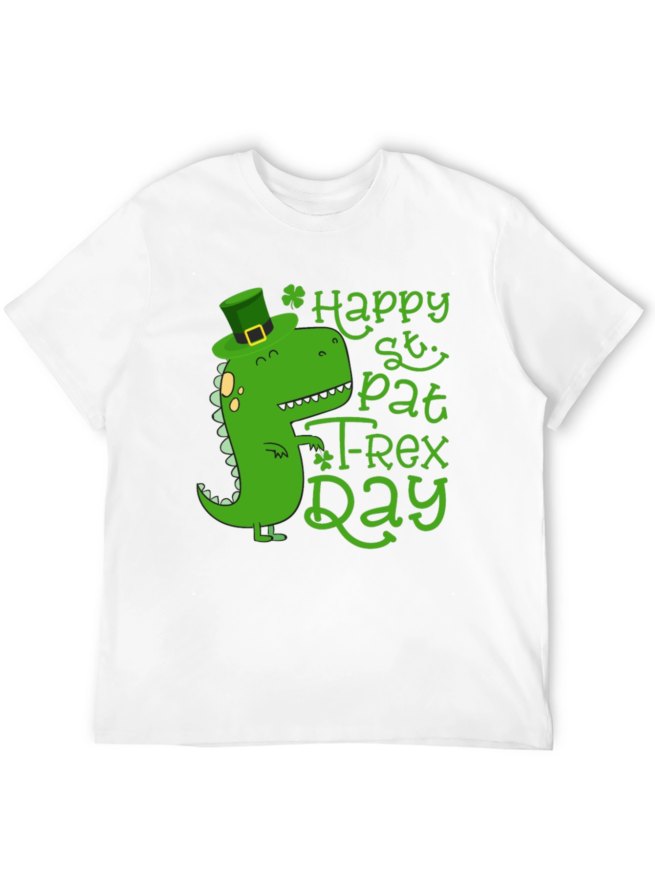 Happy St. Pat-T Rex Day Black T-Shirt