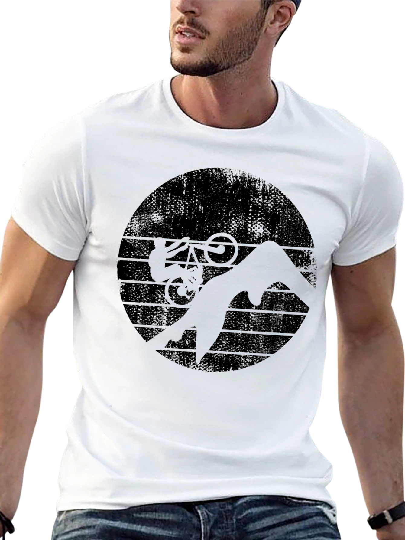 Mountain Bike Silhouette Graphic T-Shirt