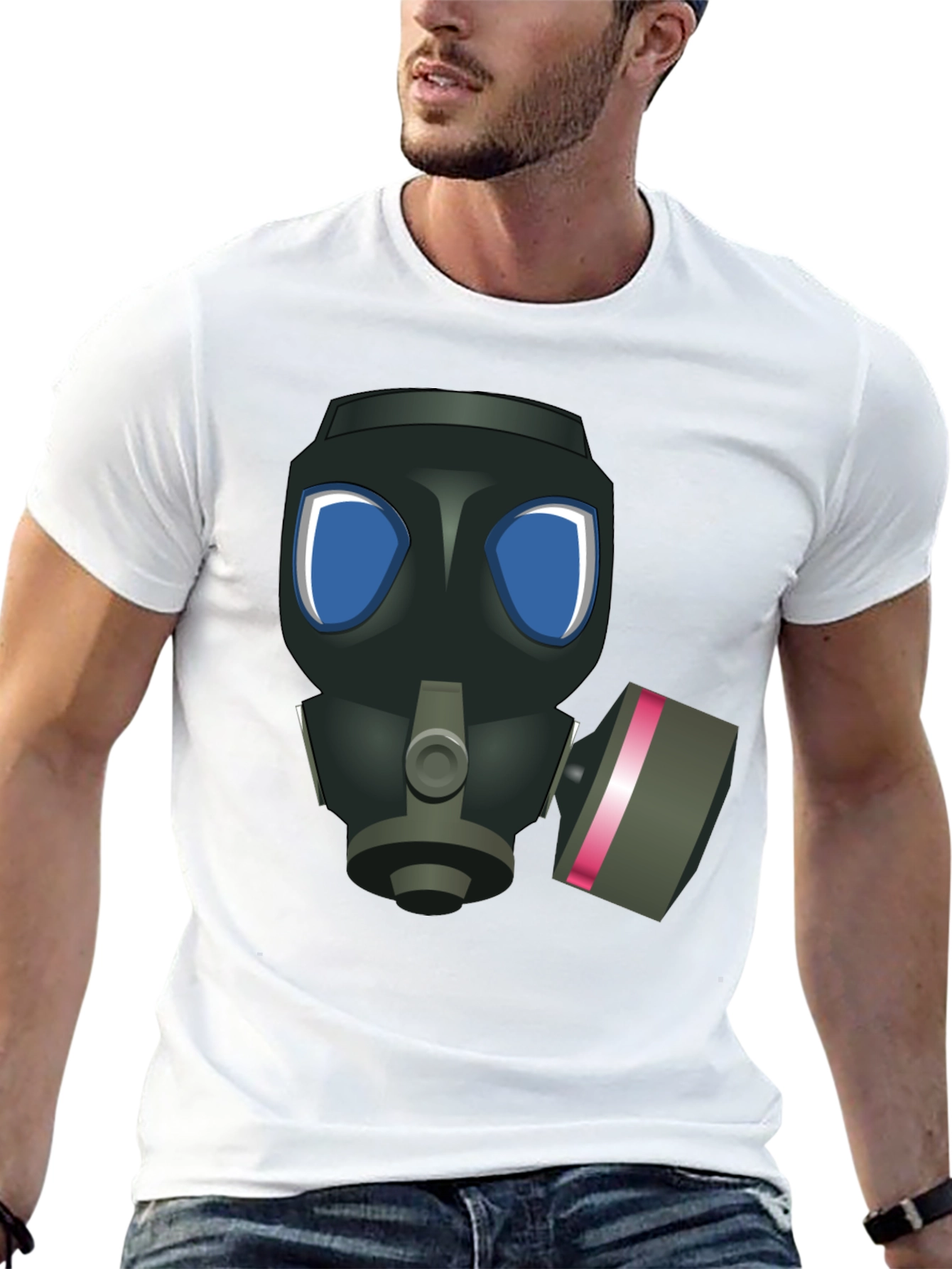 Gas Mask Graphic T-Shirt - Black Casual Tee