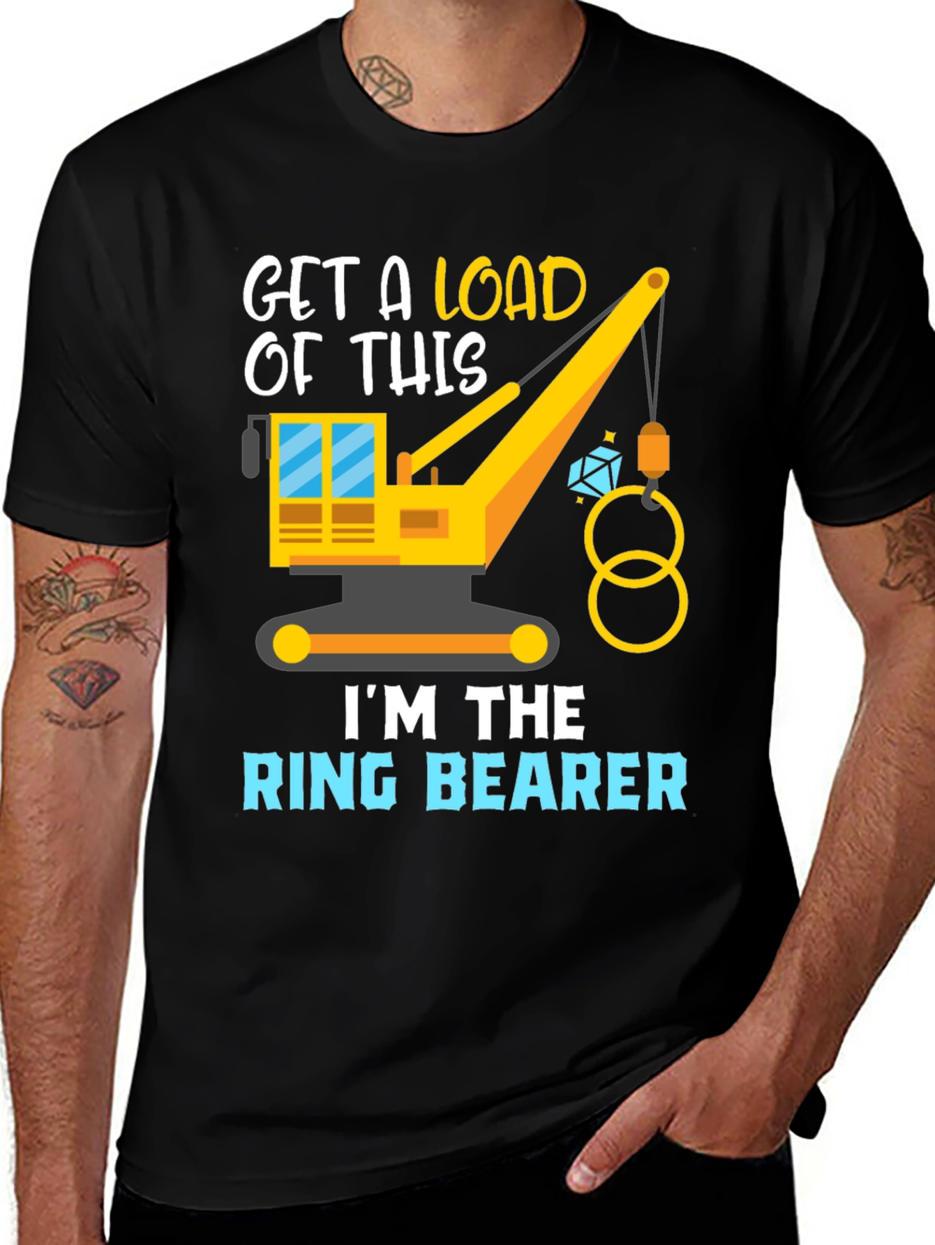 Ring Bearer Construction Crane Graphic Tee