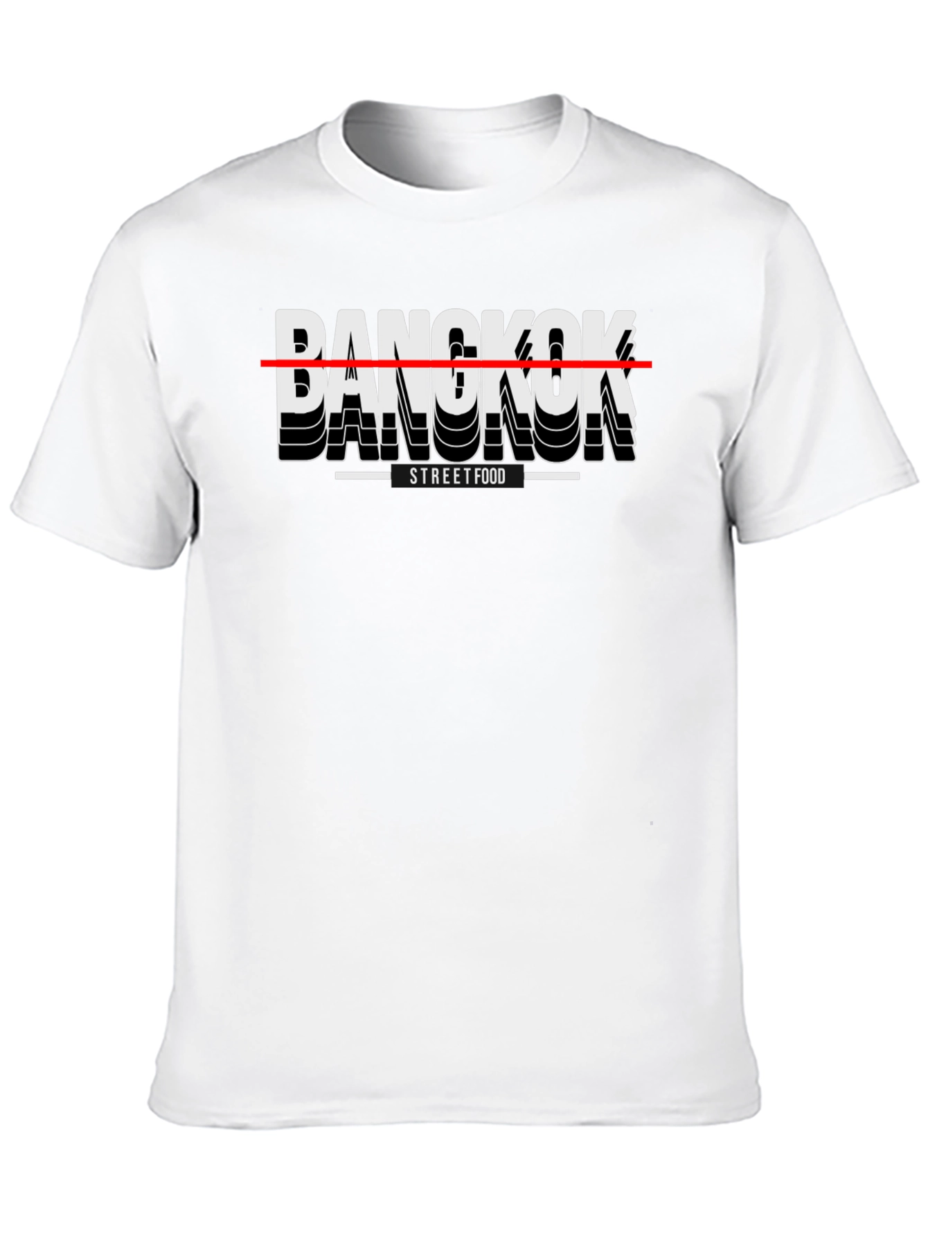 Bangkok Street Food T-Shirt - Casual Black Tee