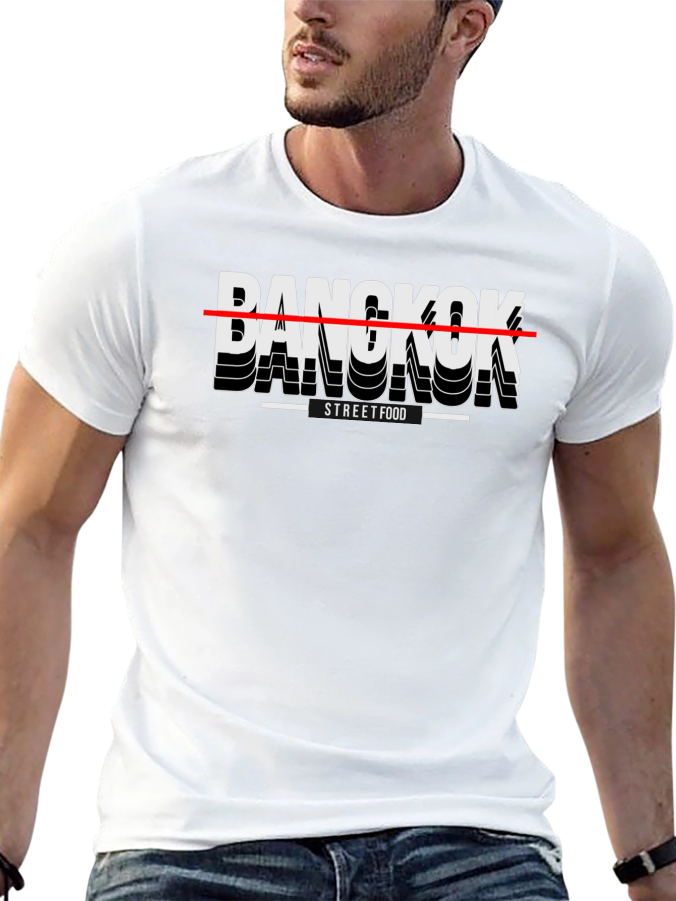 Bangkok Street Food T-Shirt - Casual Black Tee