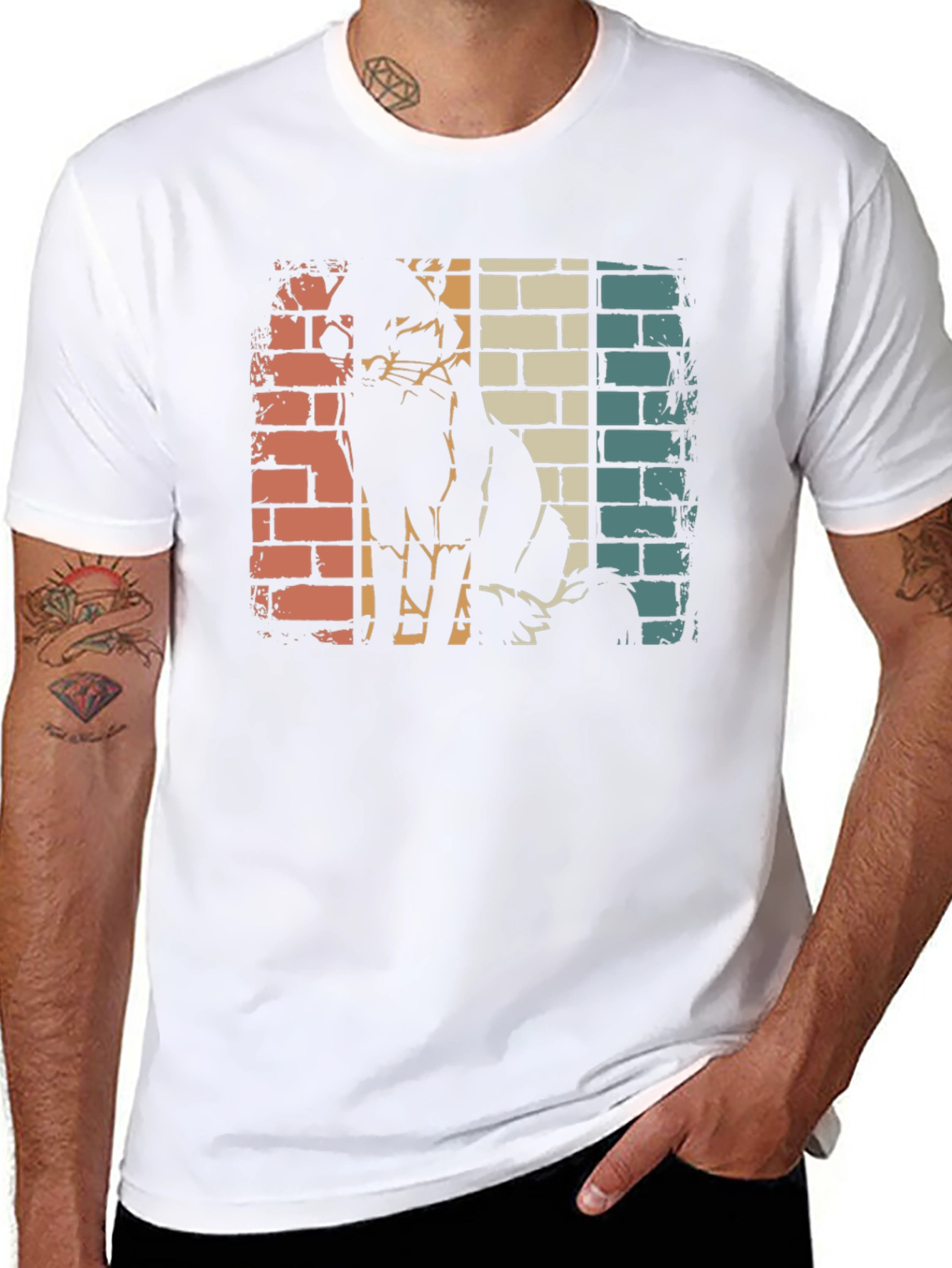 Retro Cat Silhouette Graphic Tee