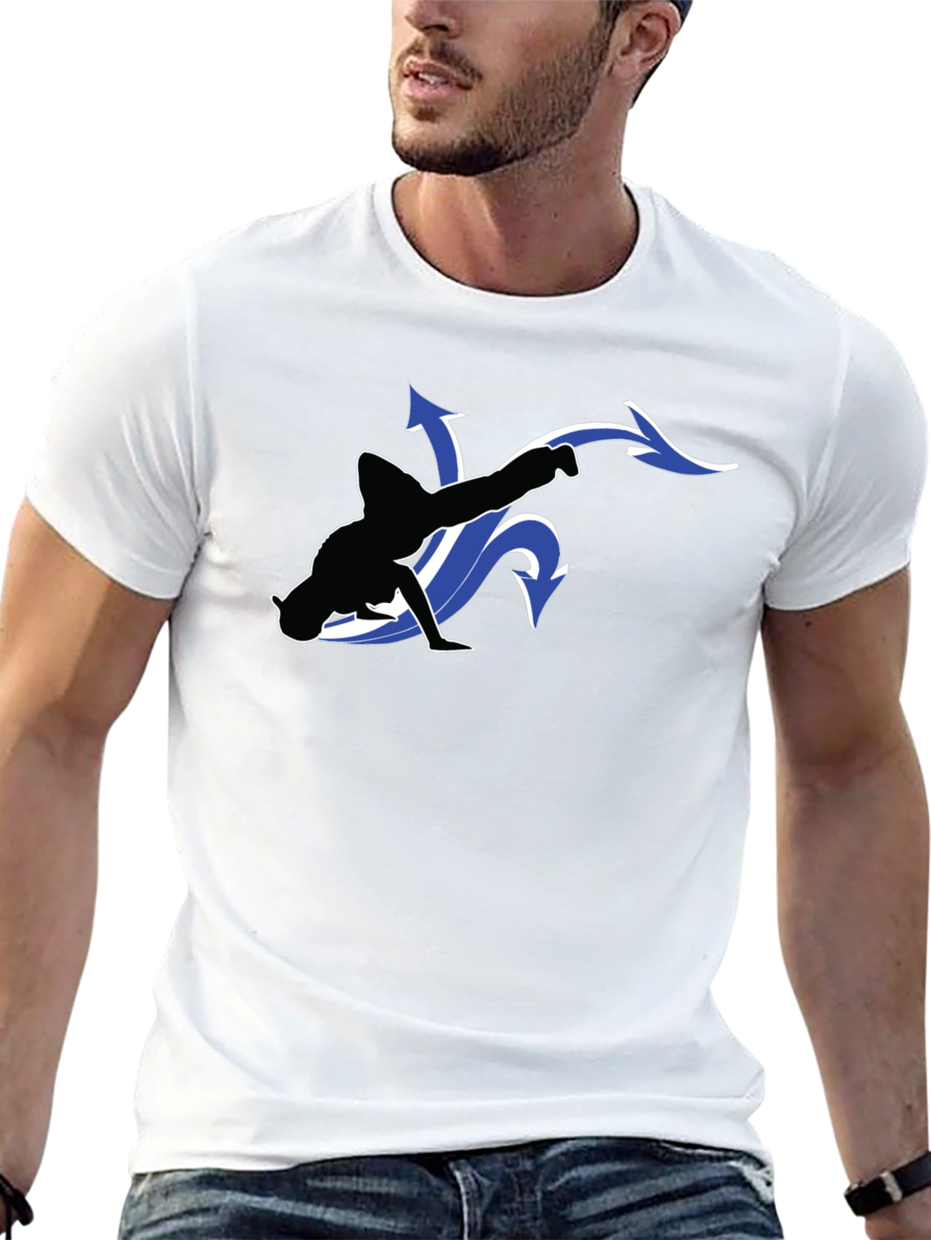 Cool Black T-Shirt with Dancer Graphic