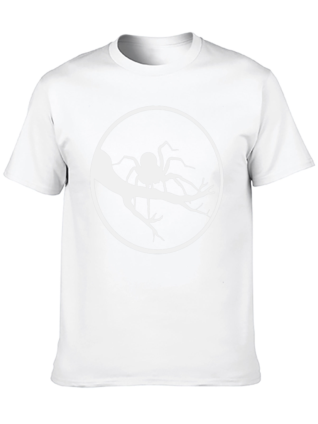 Spider on Branch Graphic Tee - Black Cotton T-Shirt