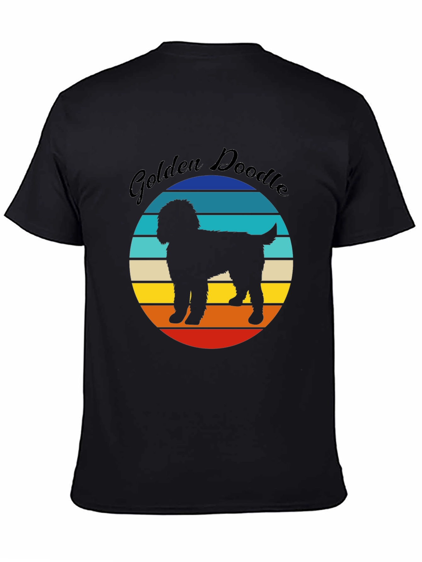 Golden Doodle Sunset Graphic Tee - Unisex Black T-Shirt