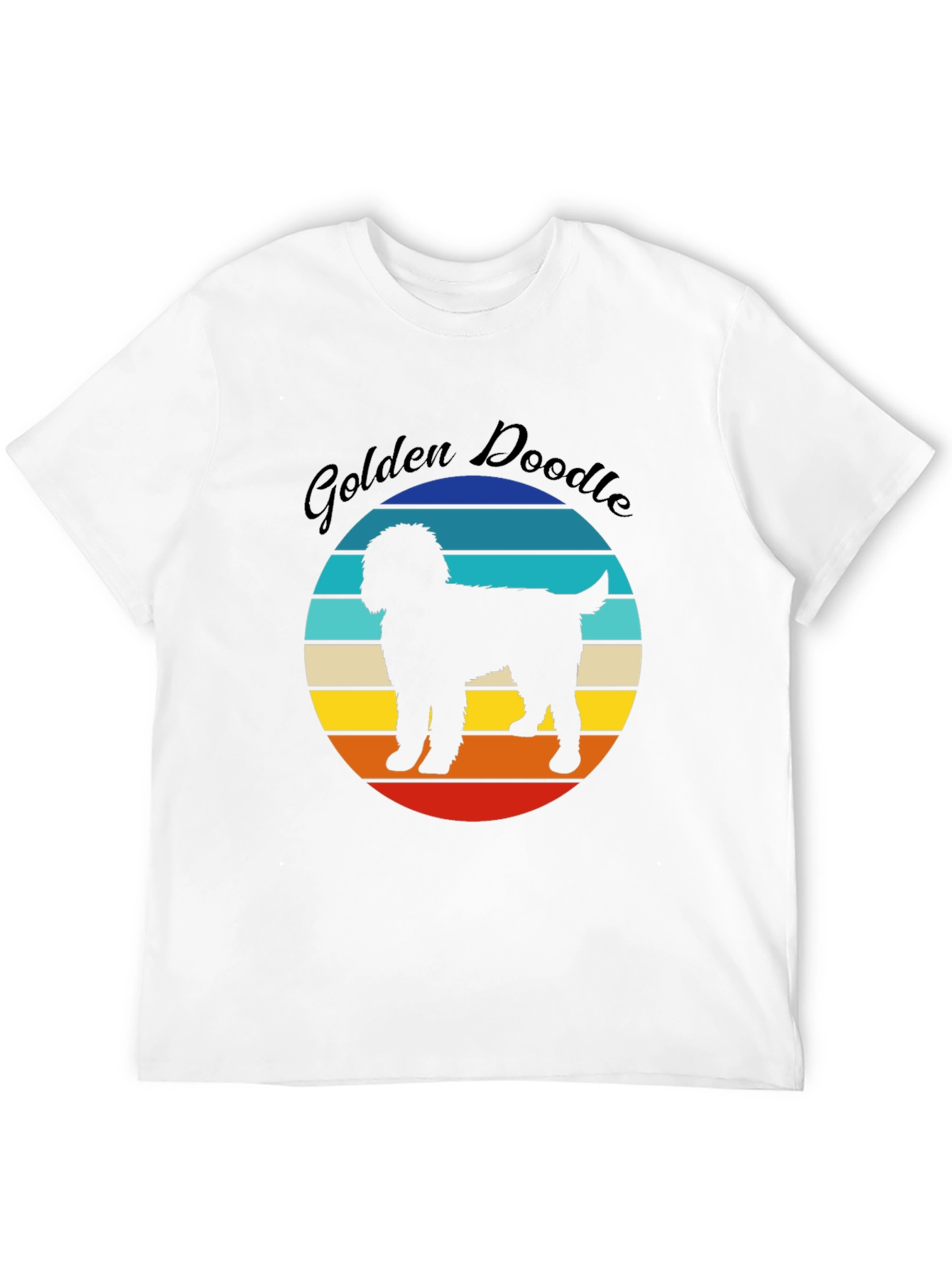 Golden Doodle Sunset Graphic Tee - Unisex Black T-Shirt