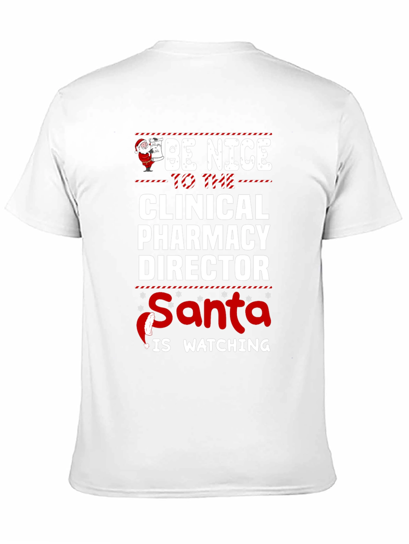 Funny Clinical Pharmacy Director Santa Watching Christmas T-Shirt