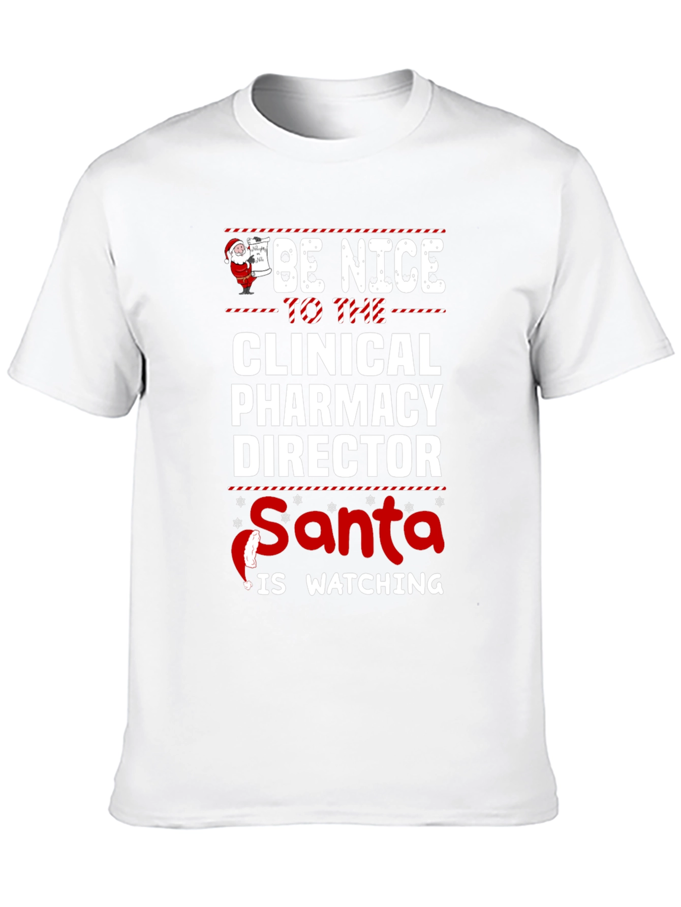 Funny Clinical Pharmacy Director Santa Watching Christmas T-Shirt