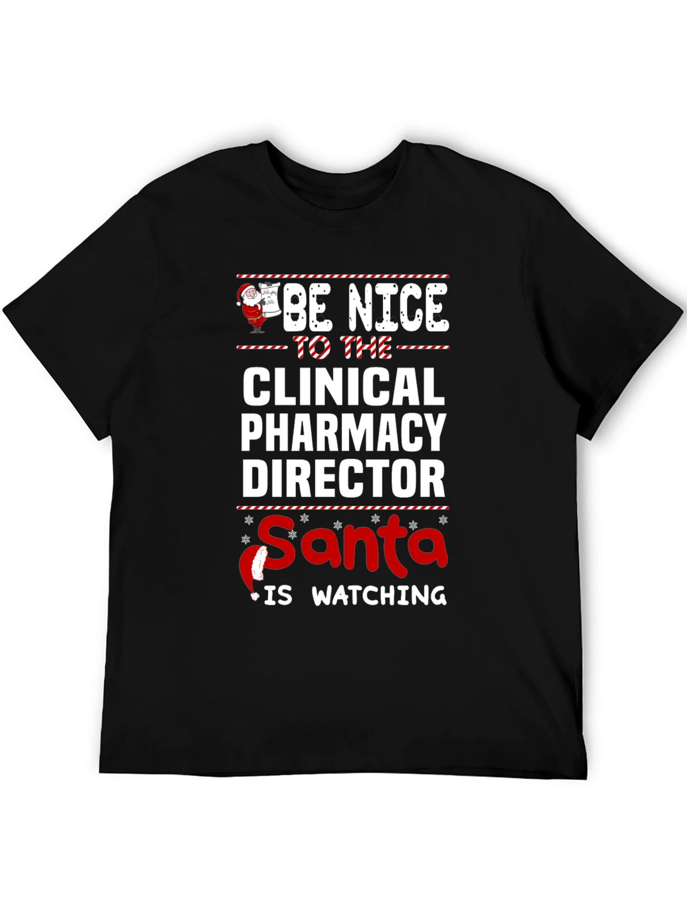 Funny Clinical Pharmacy Director Santa Watching Christmas T-Shirt
