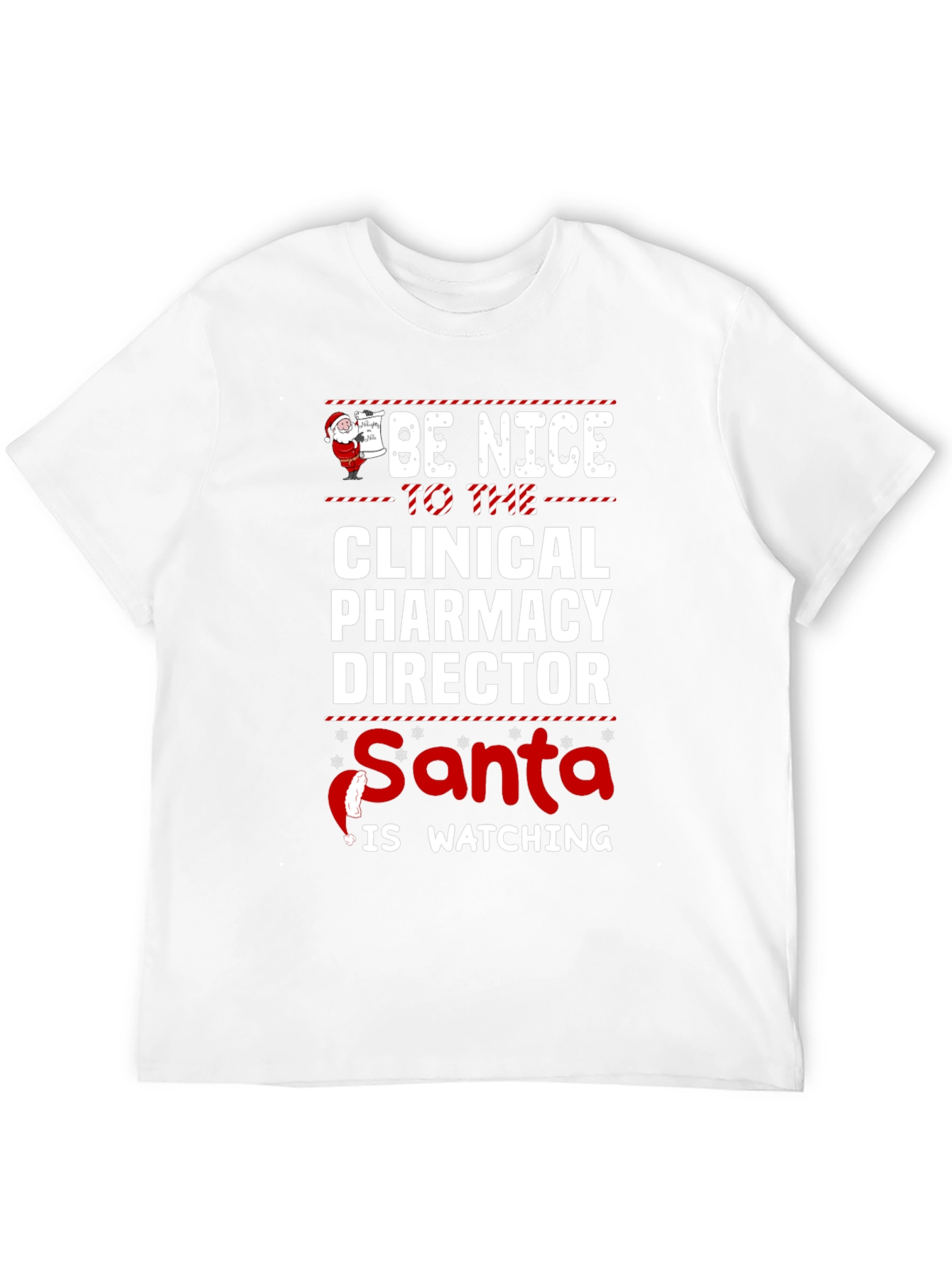 Funny Clinical Pharmacy Director Santa Watching Christmas T-Shirt