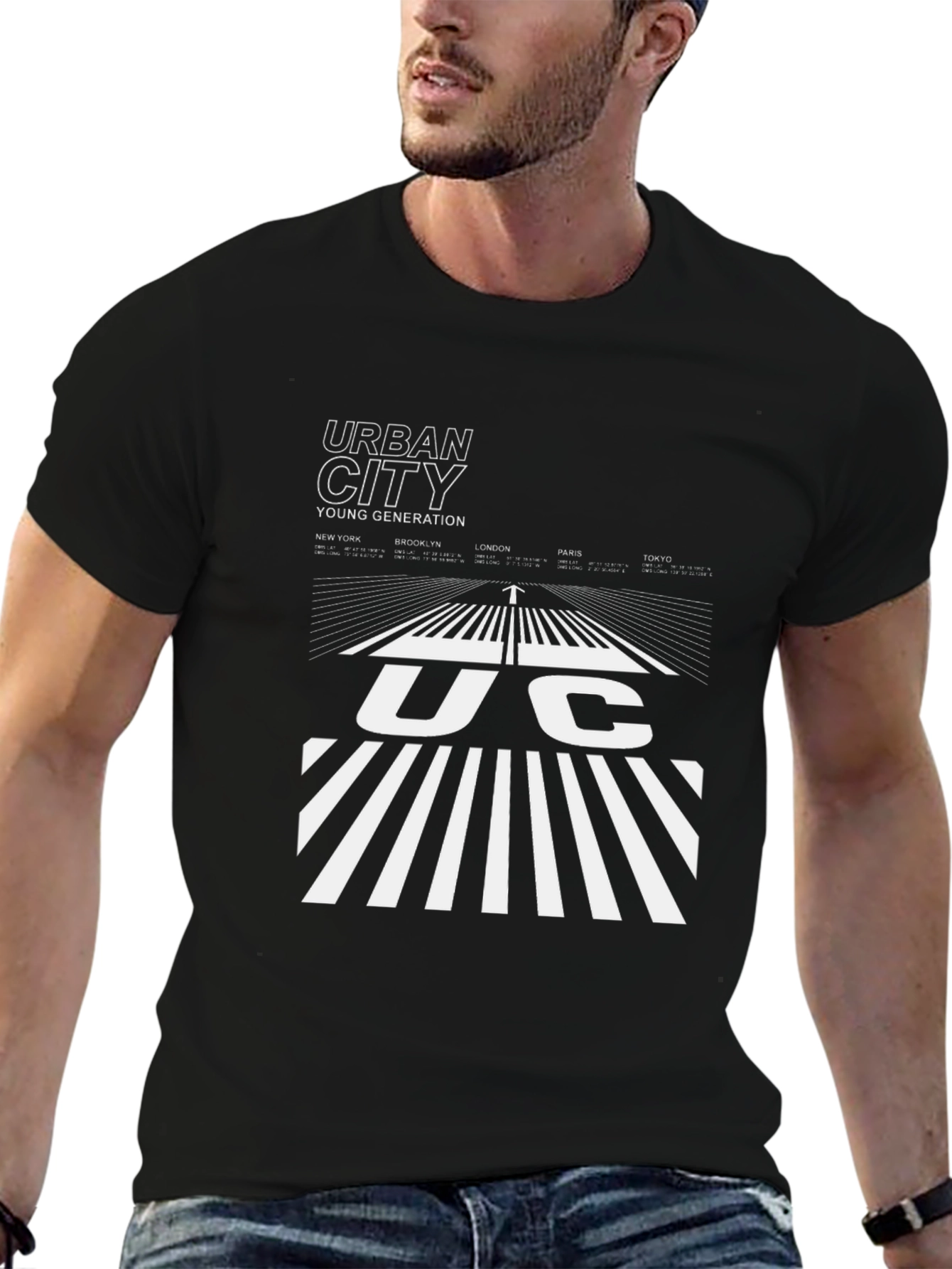 Urban City Graphic Tee - Black Cotton Blend