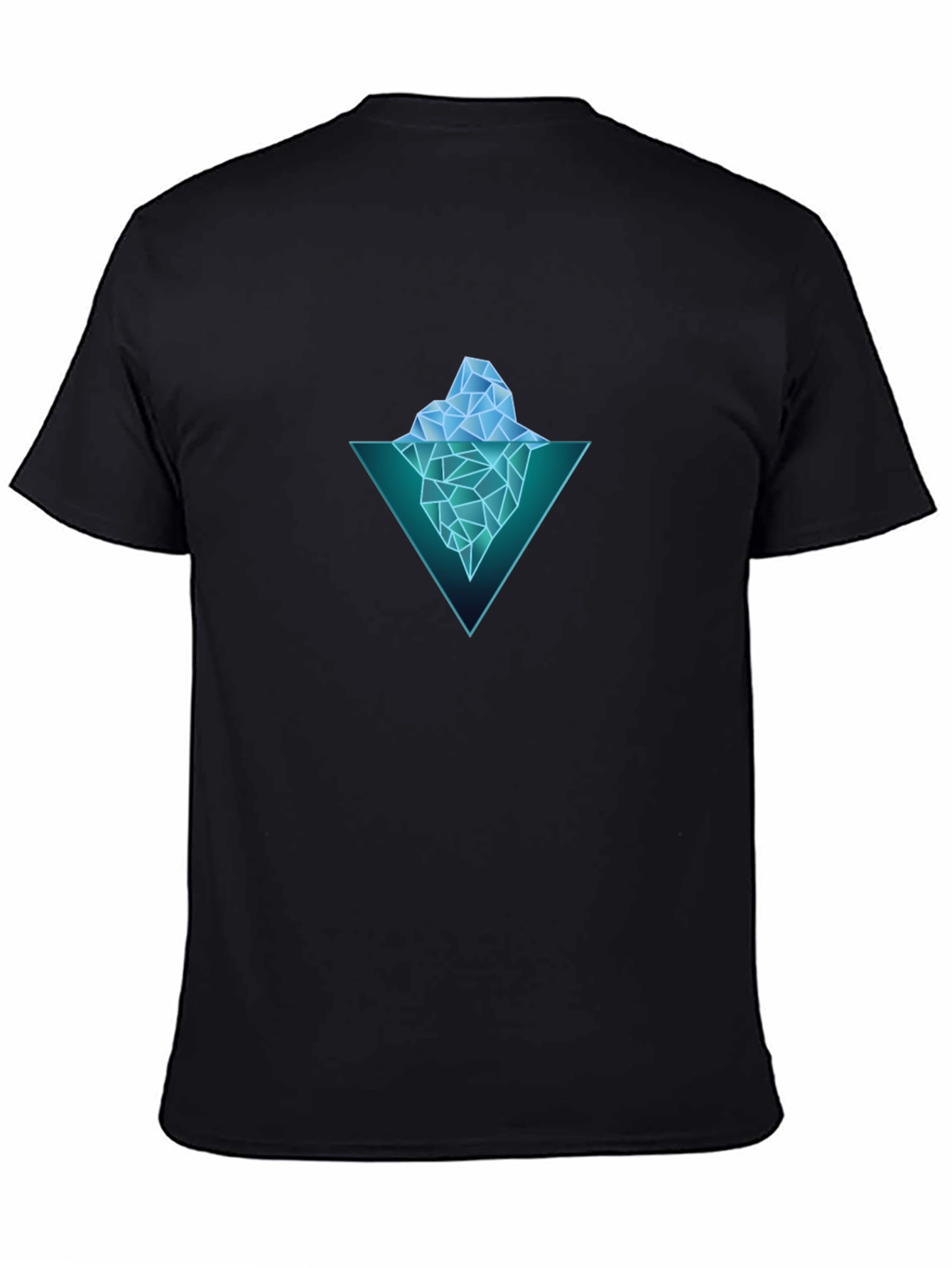 Geometric Iceberg Graphic Black T-Shirt