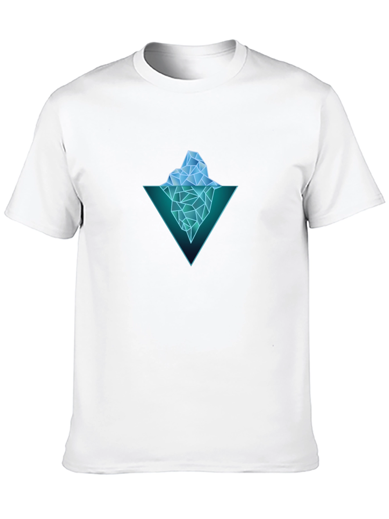 Geometric Iceberg Graphic Black T-Shirt