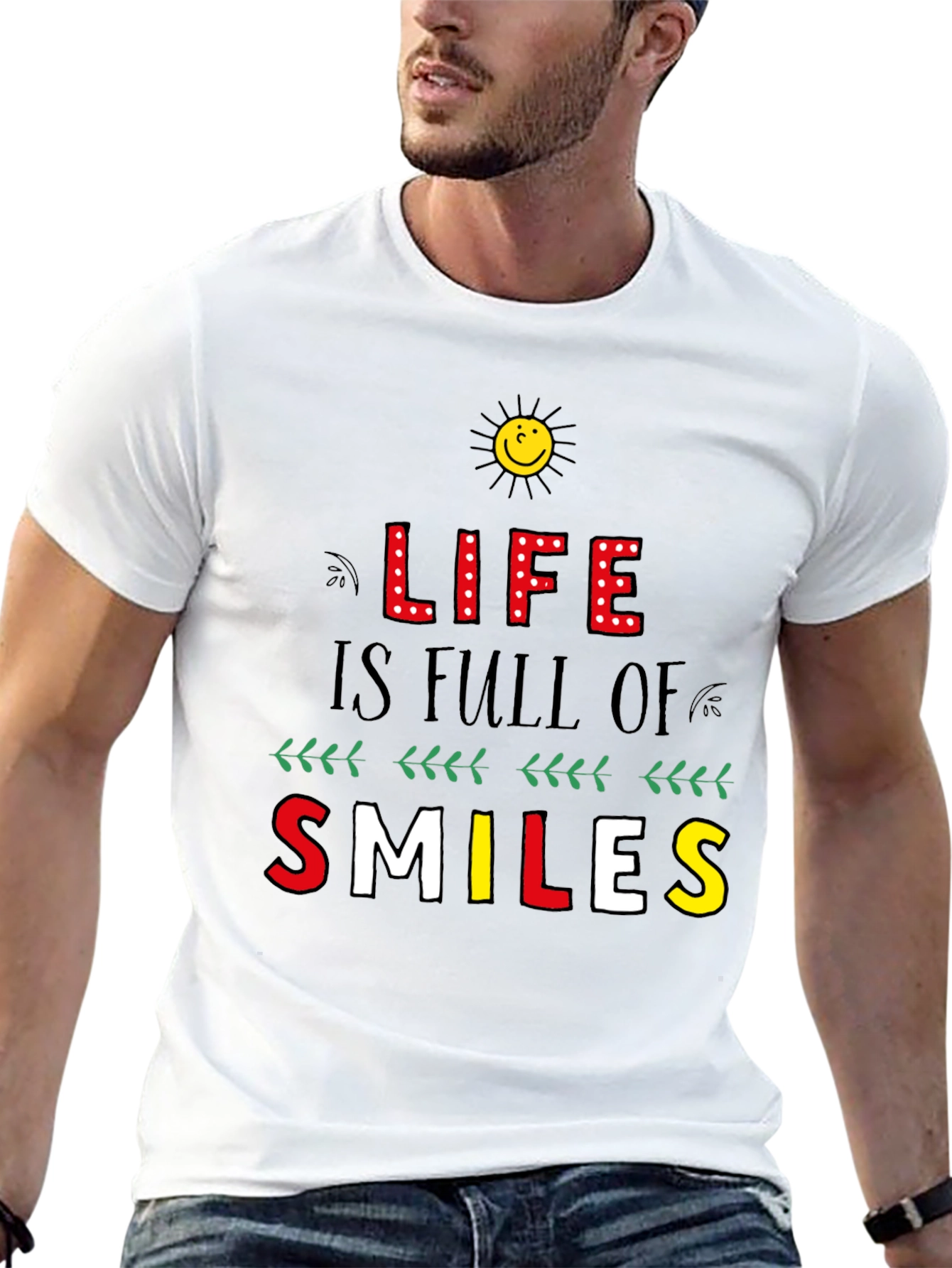 Life is Full of Smiles Graphic Tee - Black