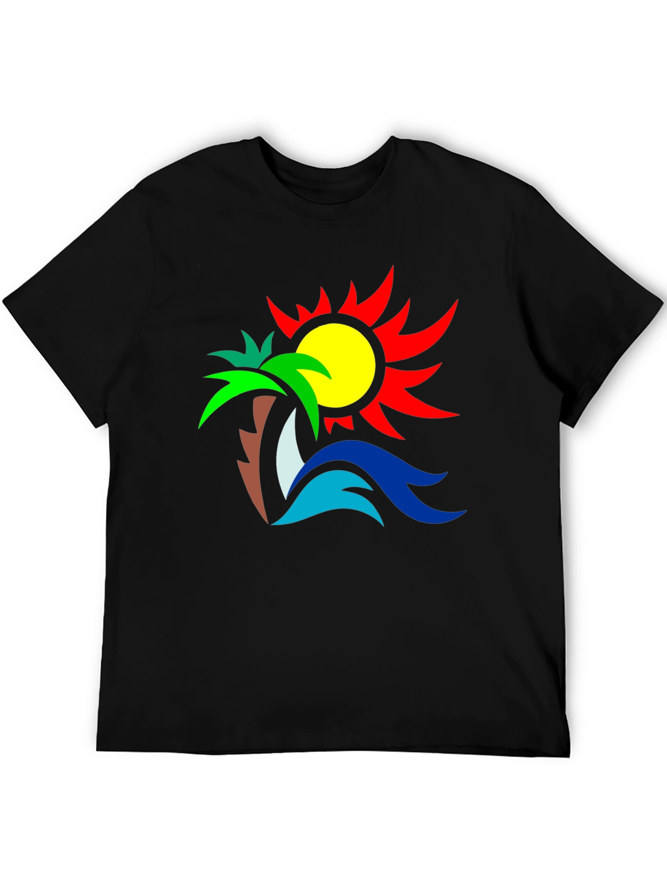 Tropical Graphic Tee: Palm Sun & Sea Design
