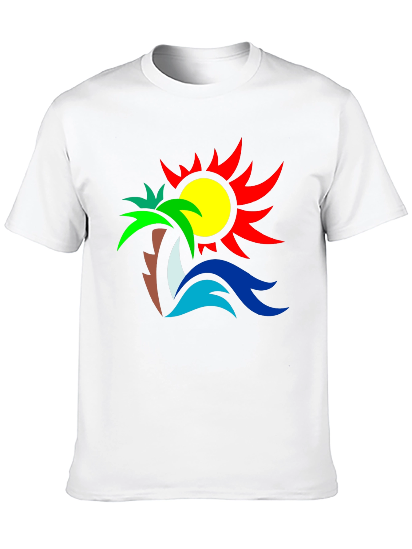 Tropical Graphic Tee: Palm Sun & Sea Design