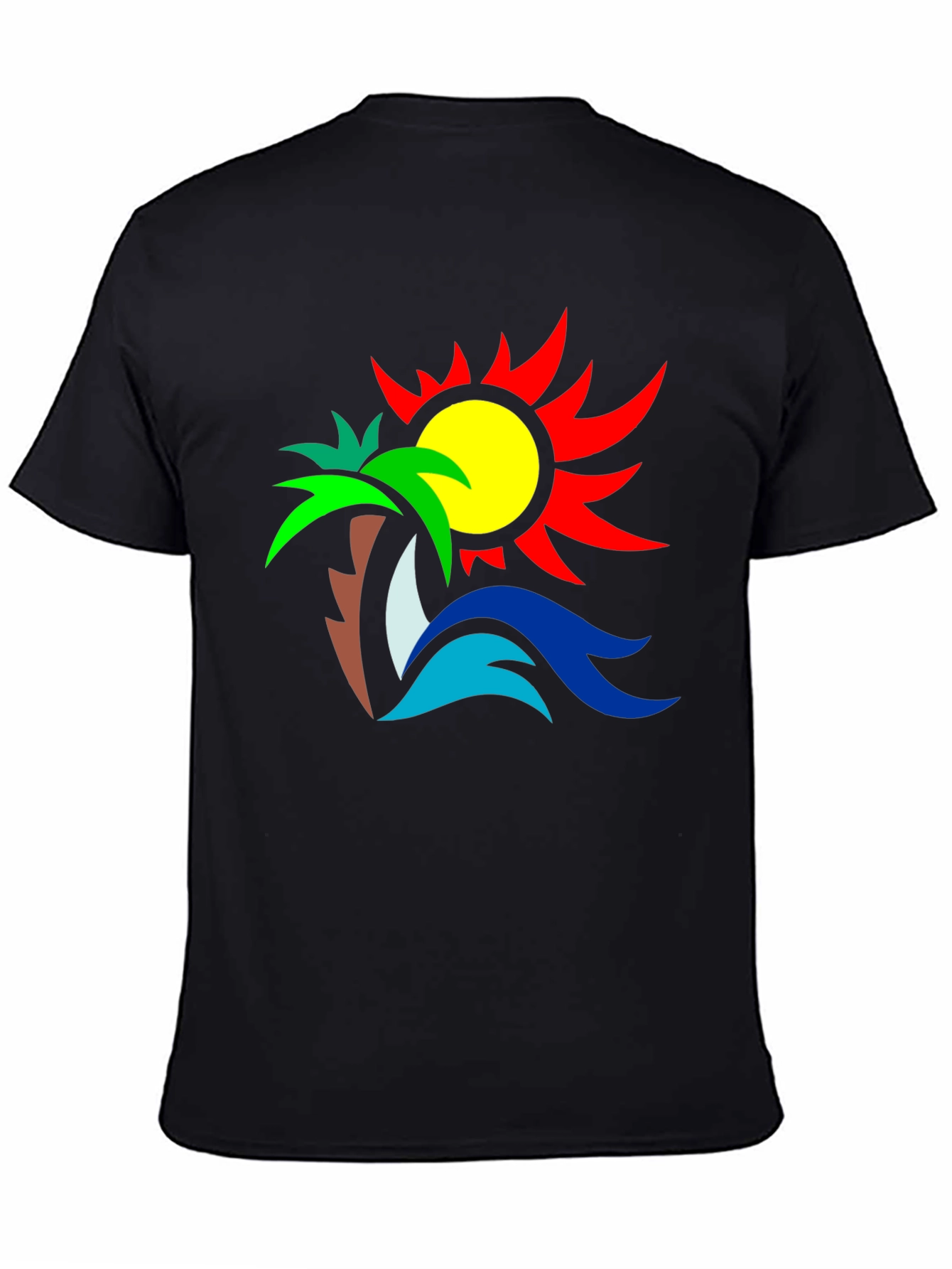 Tropical Graphic Tee: Palm Sun & Sea Design